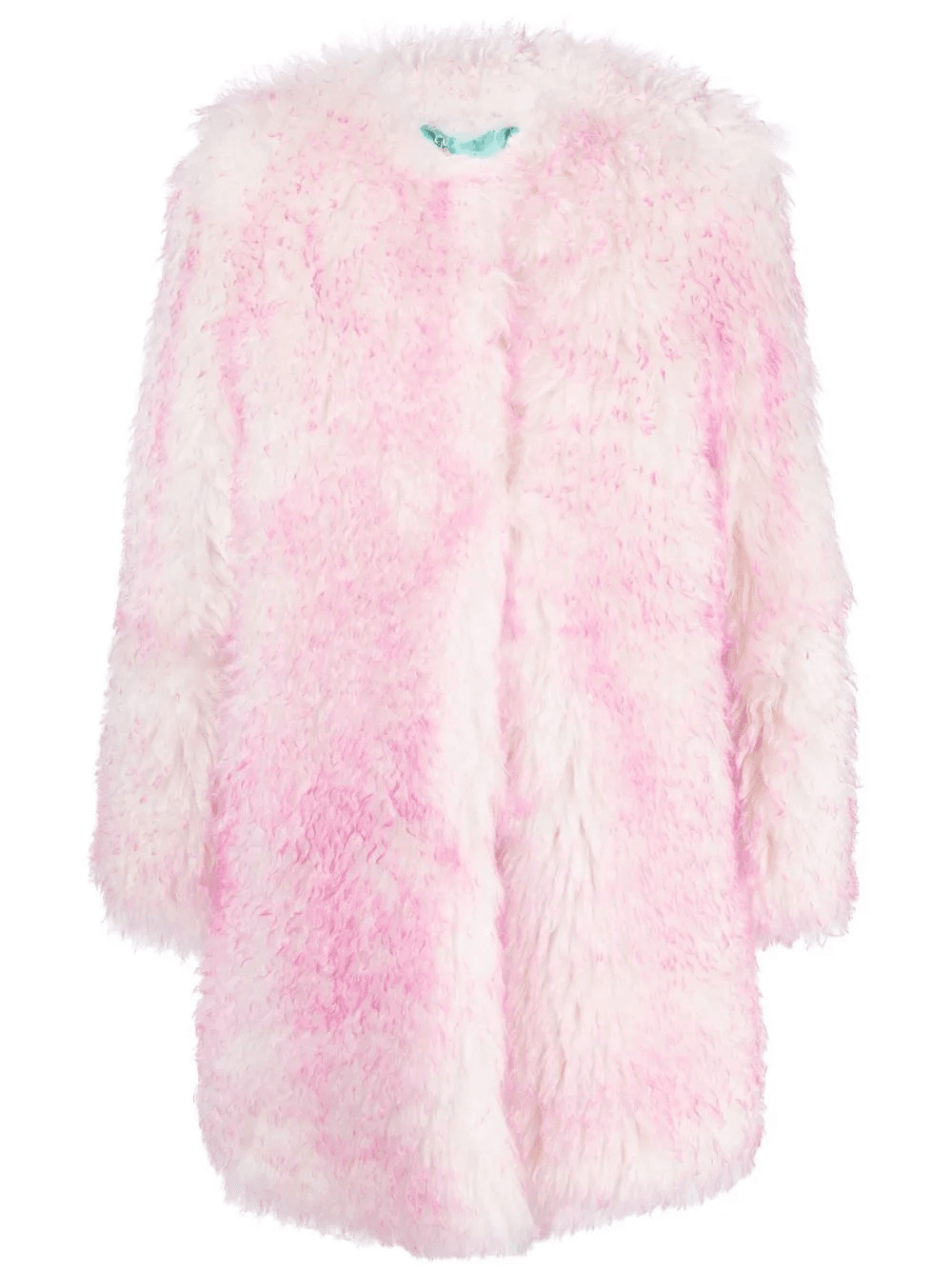 faux-fur long-sleeve coat - Image 1