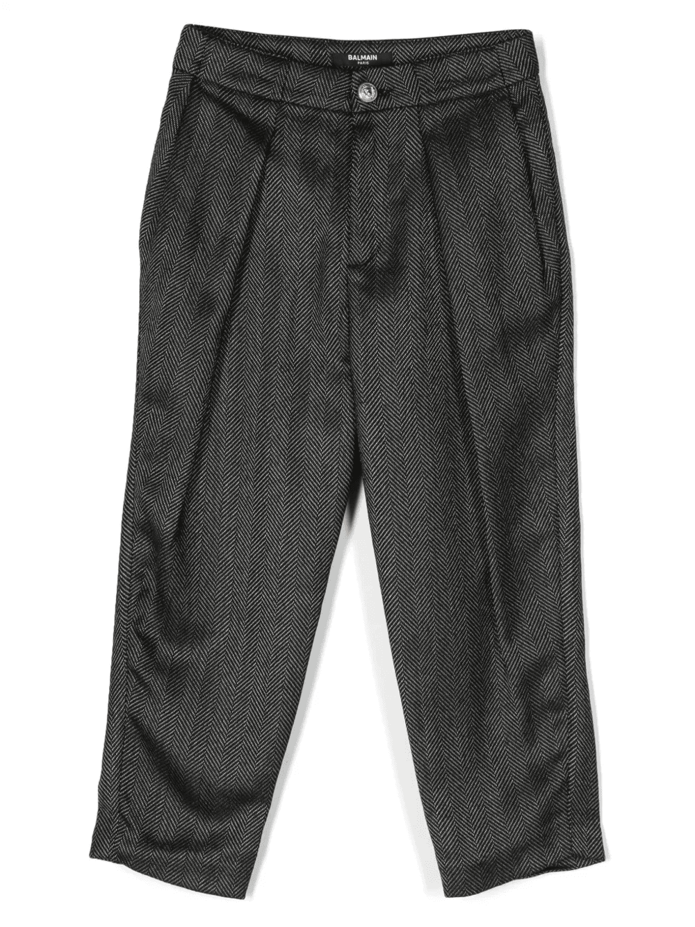 pleated herringbone-pattern trousers - Image 1