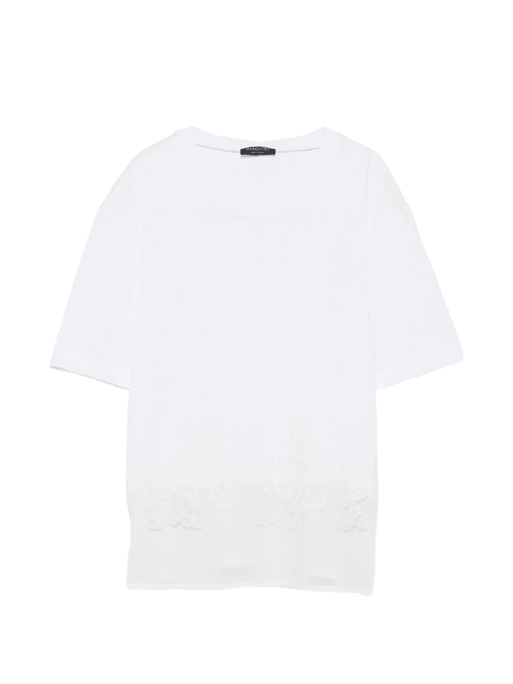 lace-trim T-shirt - Image 1