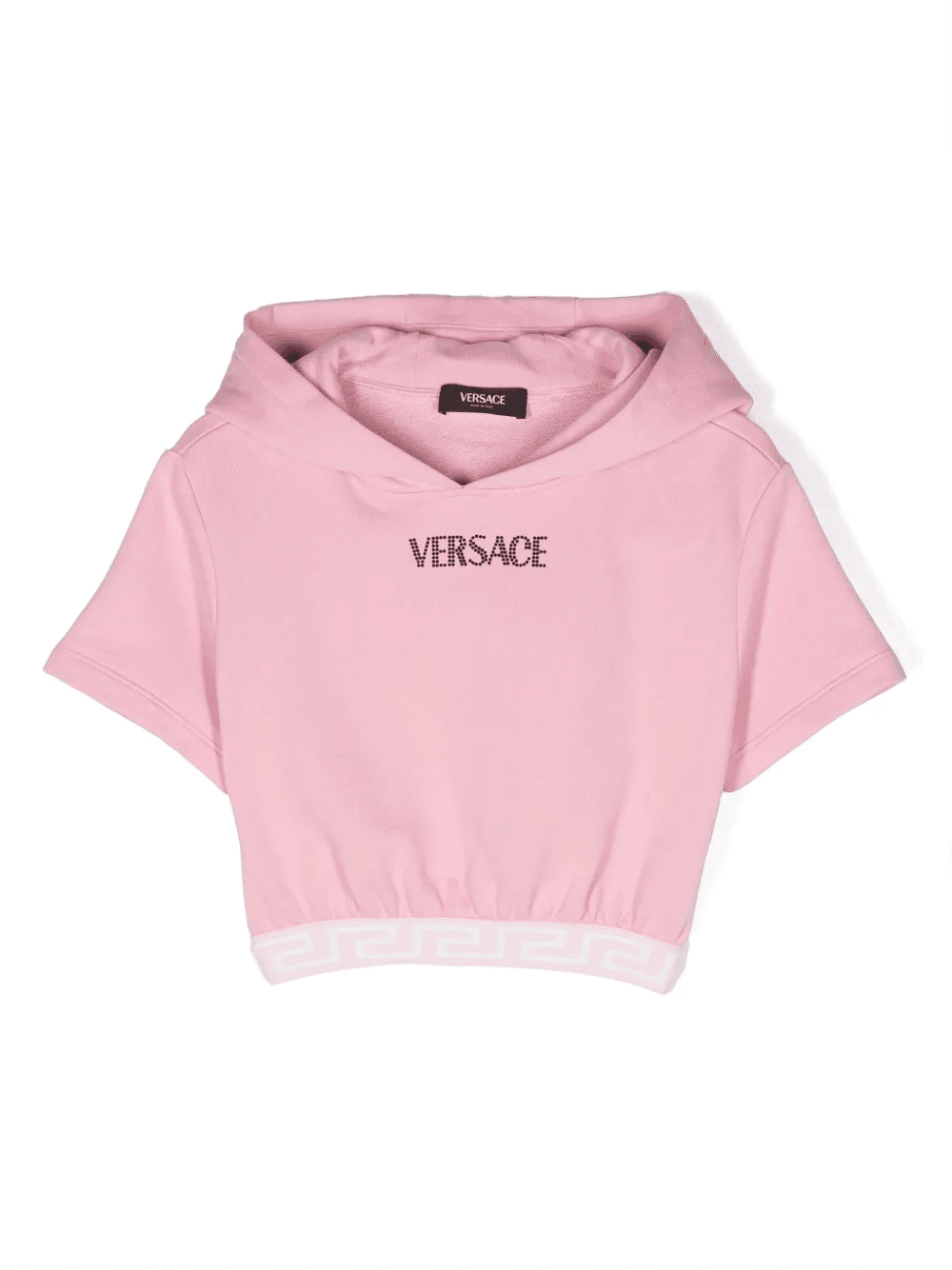 logo-embellished cropped hoodie - Image 1