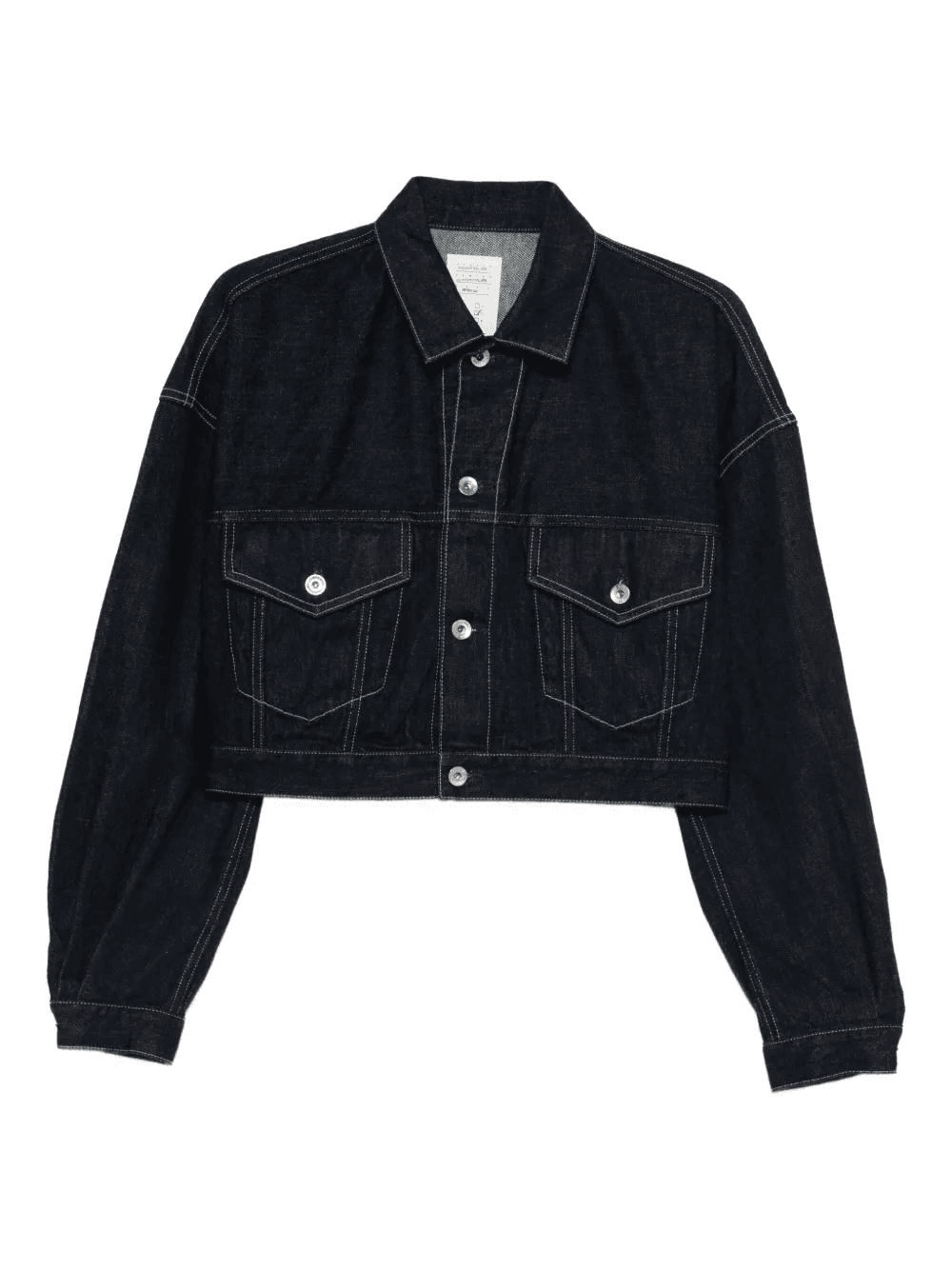 Selvedge cropped buttoned trucker jacket - Image 1