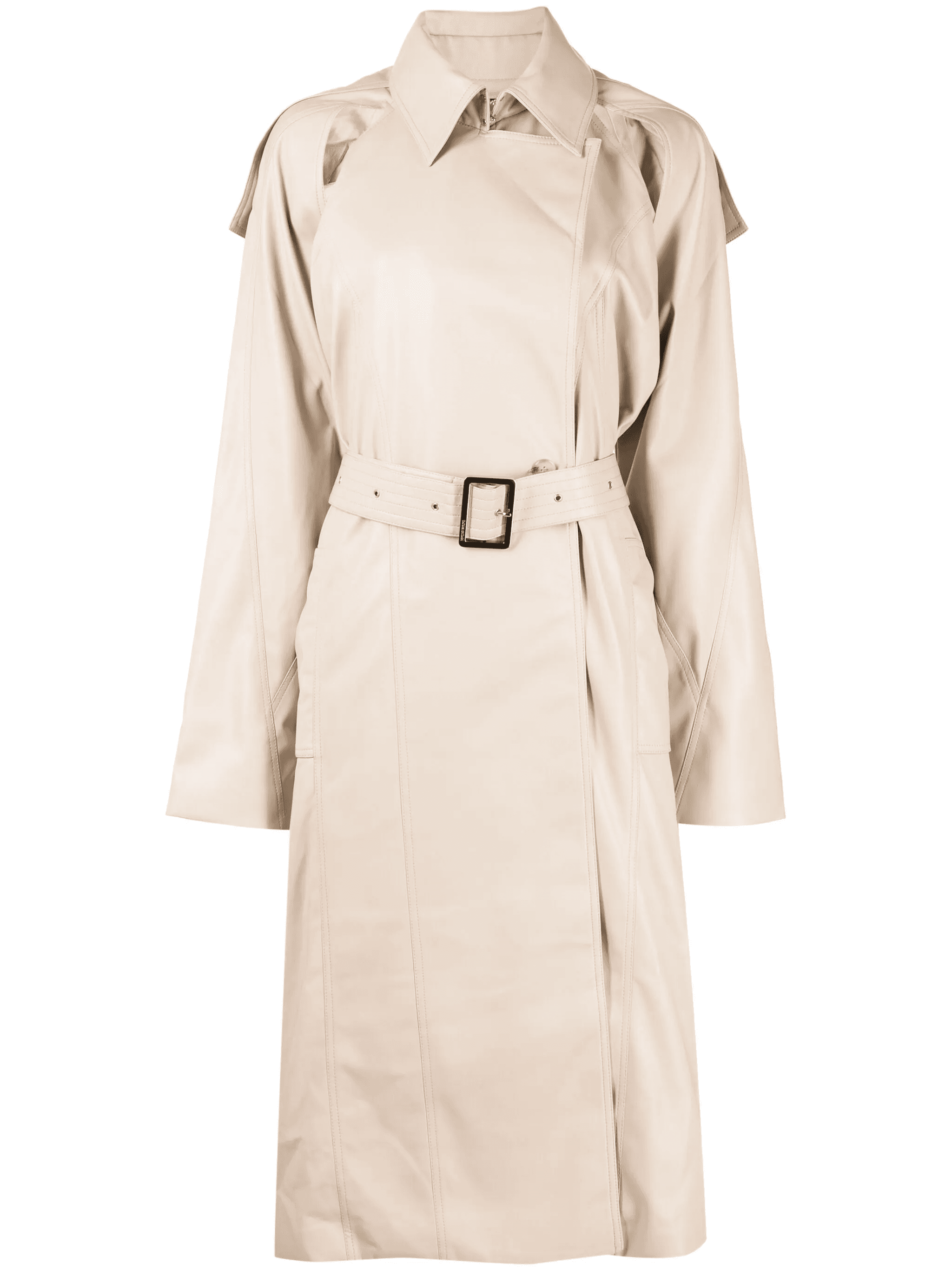 logo-patch belted trench coat - Image 1