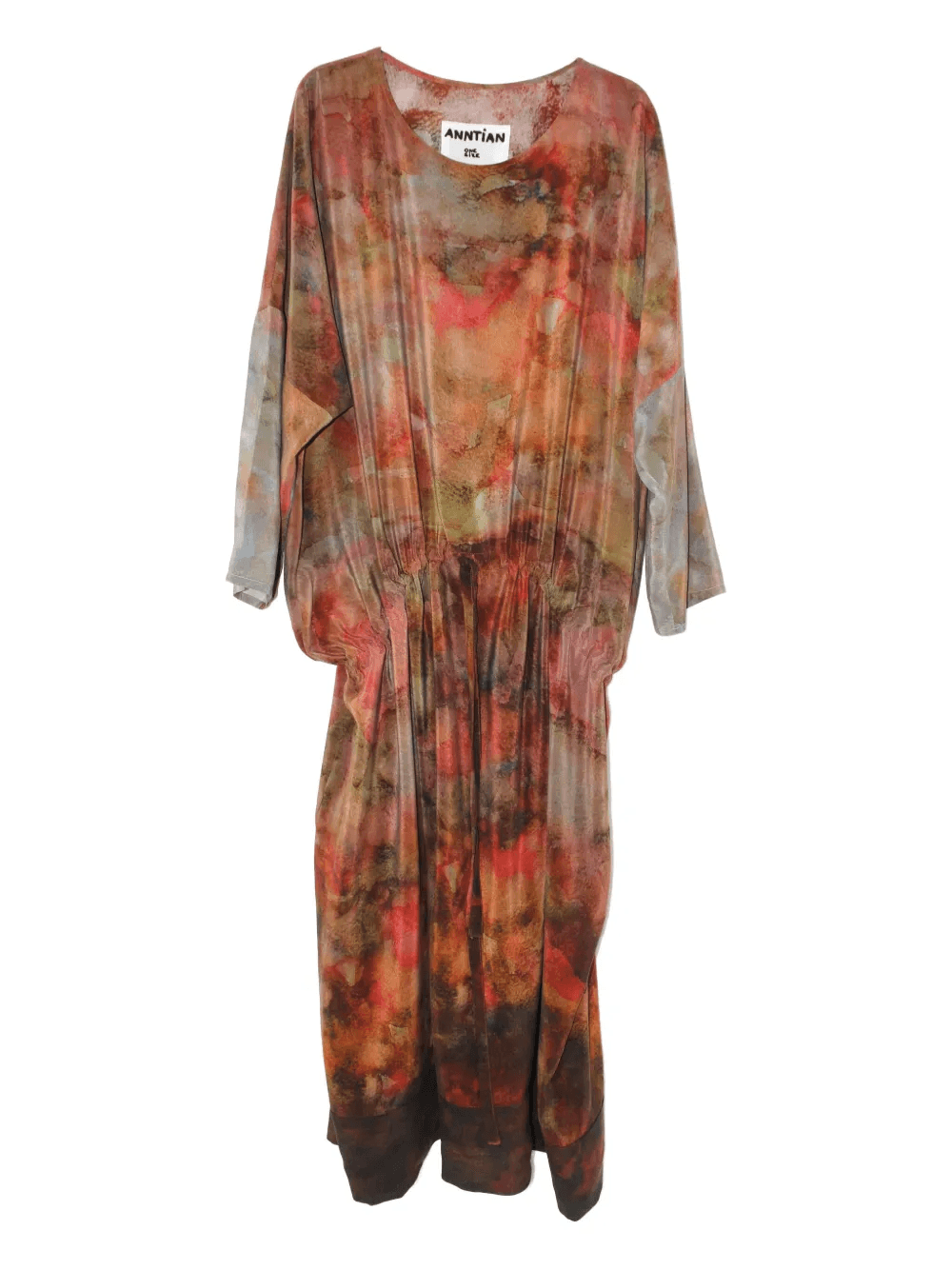 print drawstring midi dress - Image 1