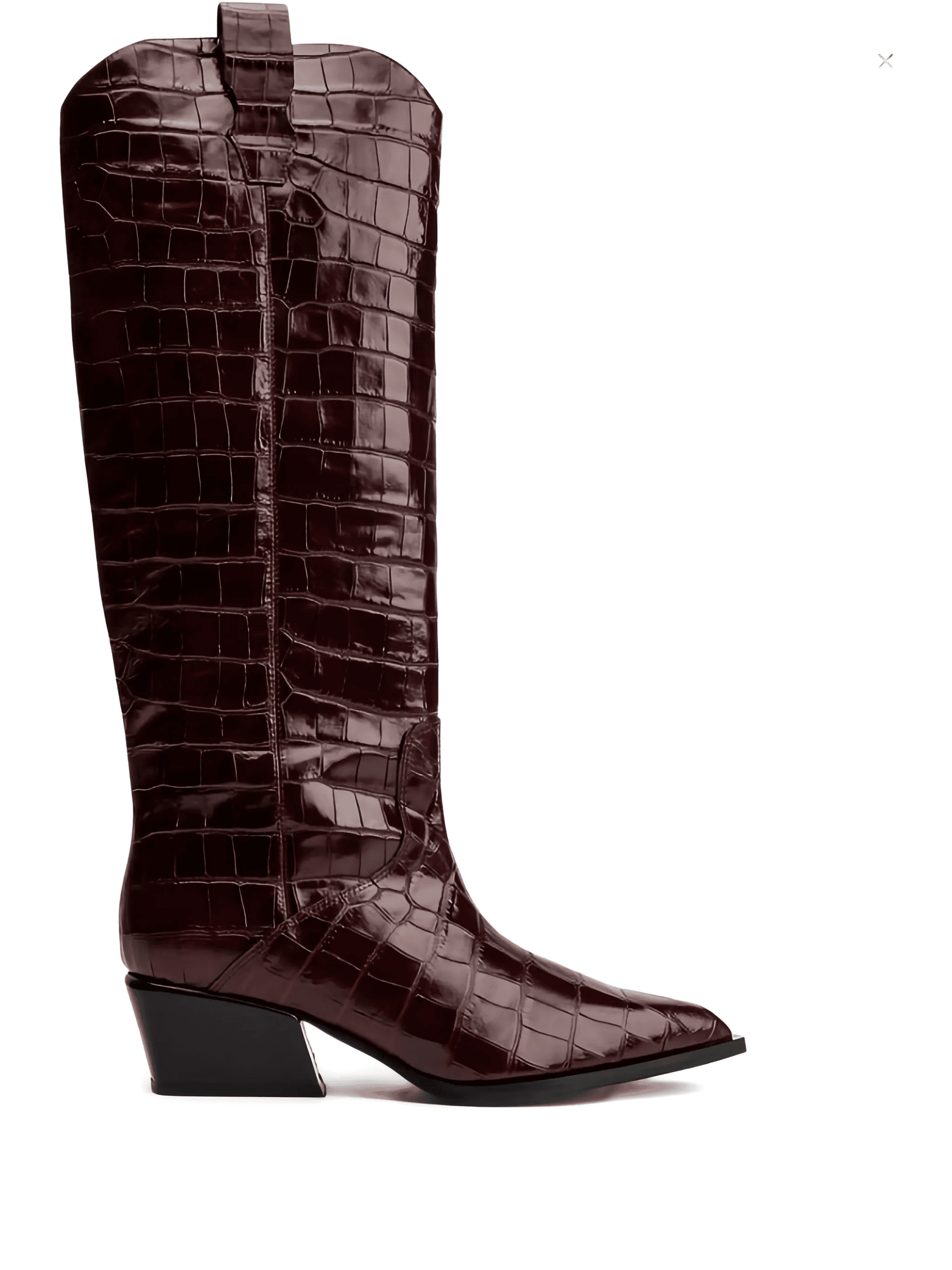 50mm Macy crocodile-embossed boots - Image 1