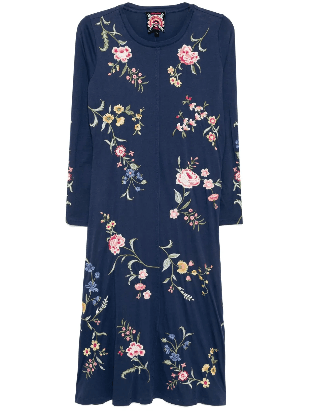 raw-seam crew-neck dress - Image 1