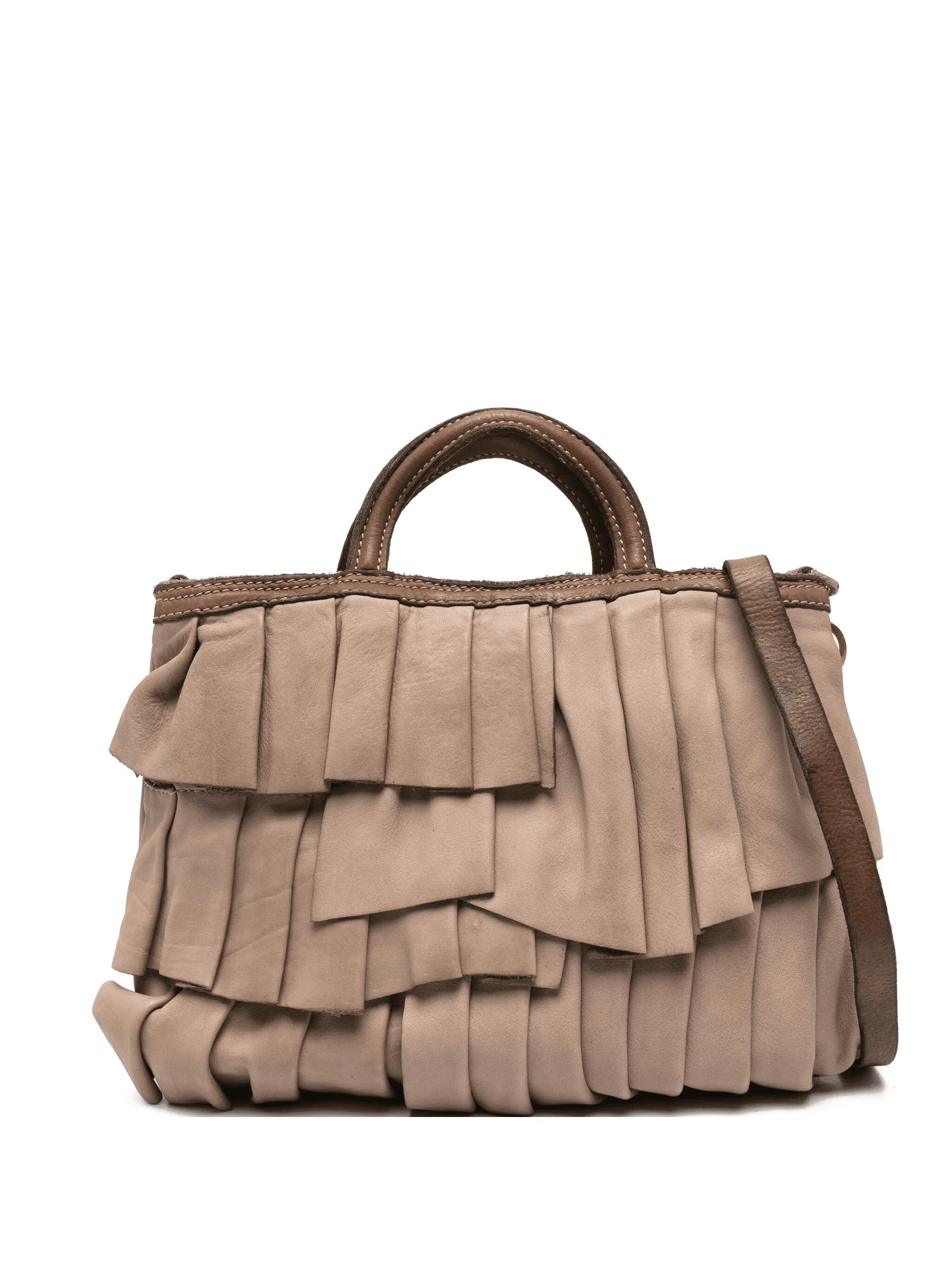 small Adele pleated leather satchel bag - Image 1