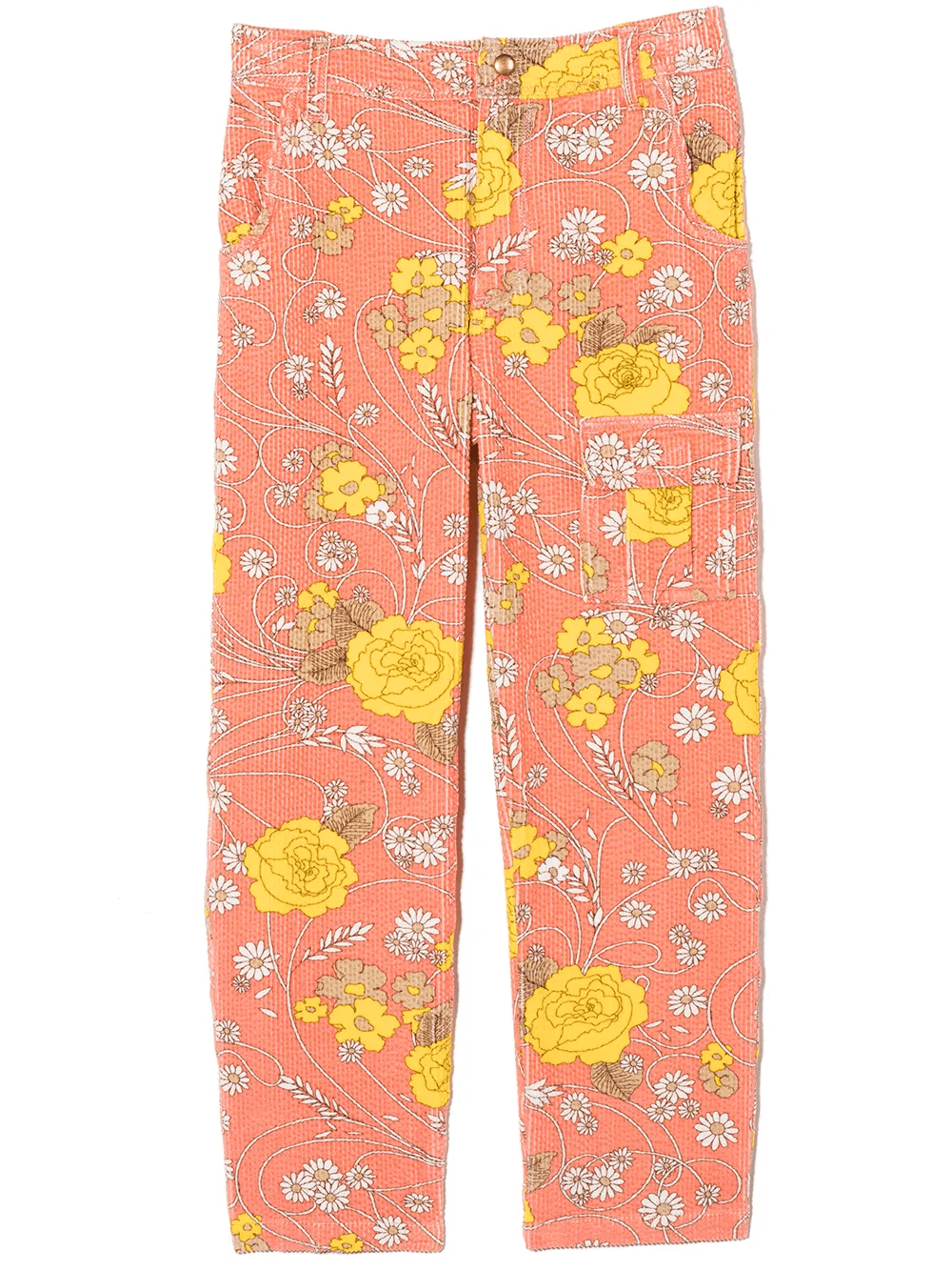 floral-print corduroy trousers - Image 1