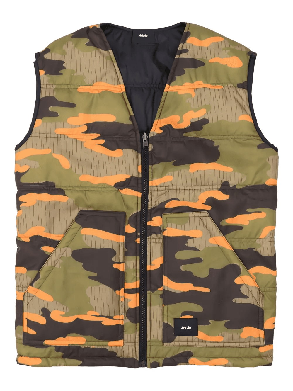 full-zip patterned reversible gilet - Image 1