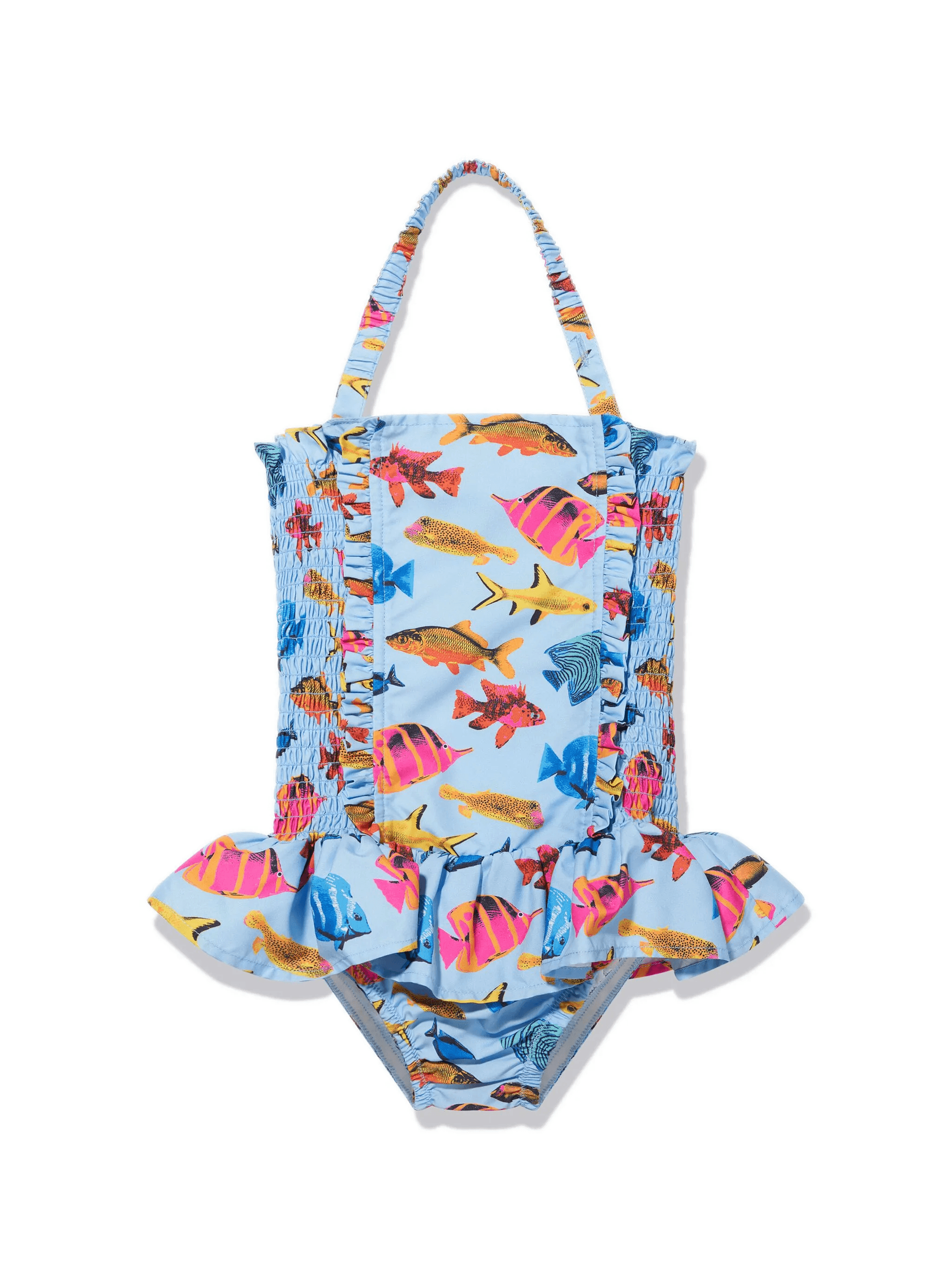 tropical-fish ruched swimsuit - Image 1