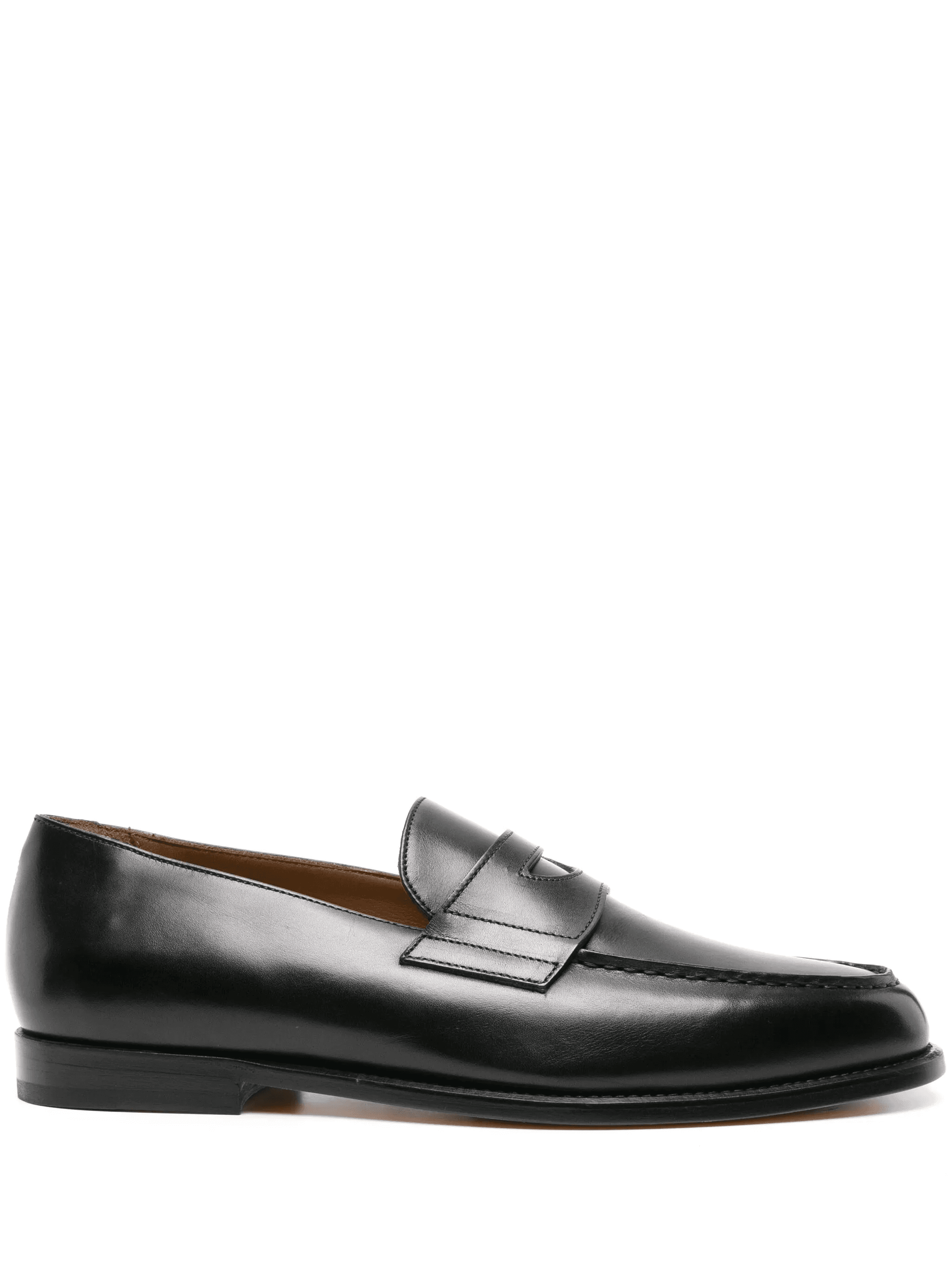 high-shine leather loafers - Image 1
