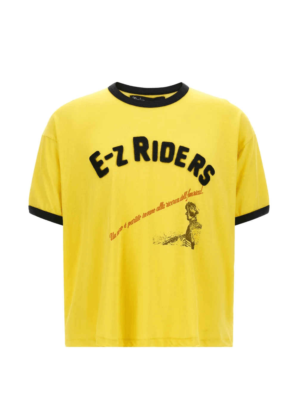 Ez Riders Ringer flocked print ringer T-shirt - Image 1