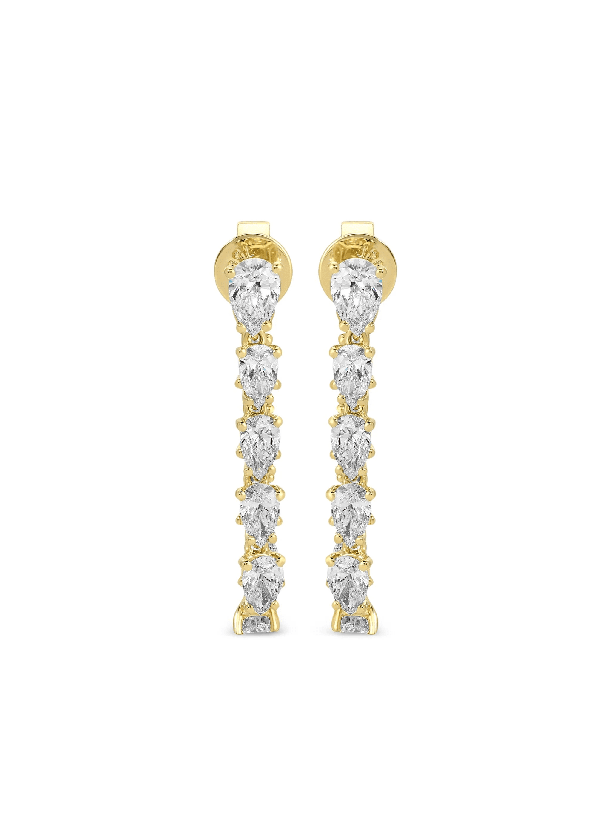 18K yellow gold Caro diamond drop earrings - Image 1