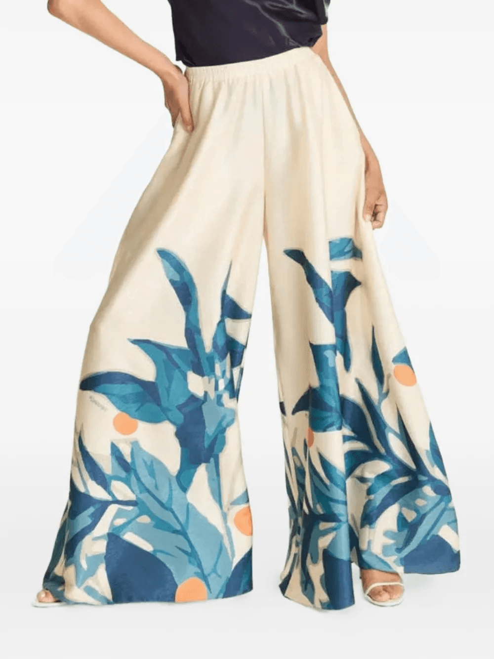 Jant botanical-print palazzo trousers - Image 1
