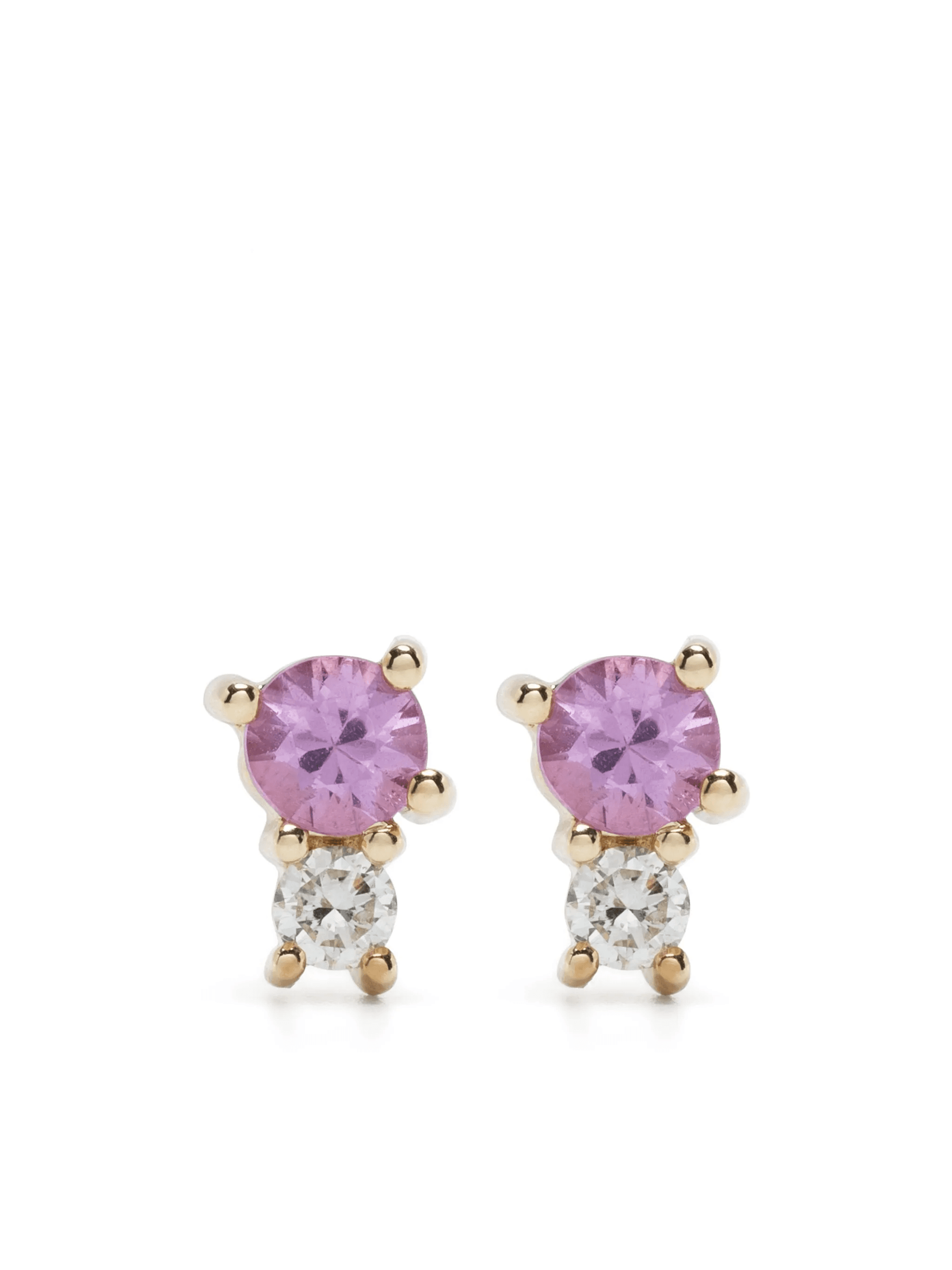 14K gold Amigos diamond and sapphire earrings - Image 1