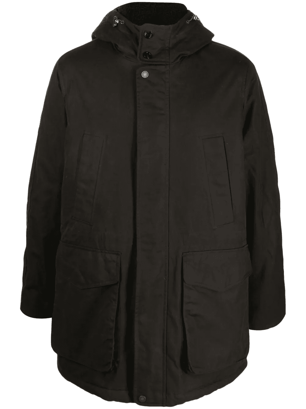 hooded press-stud coat - Image 1