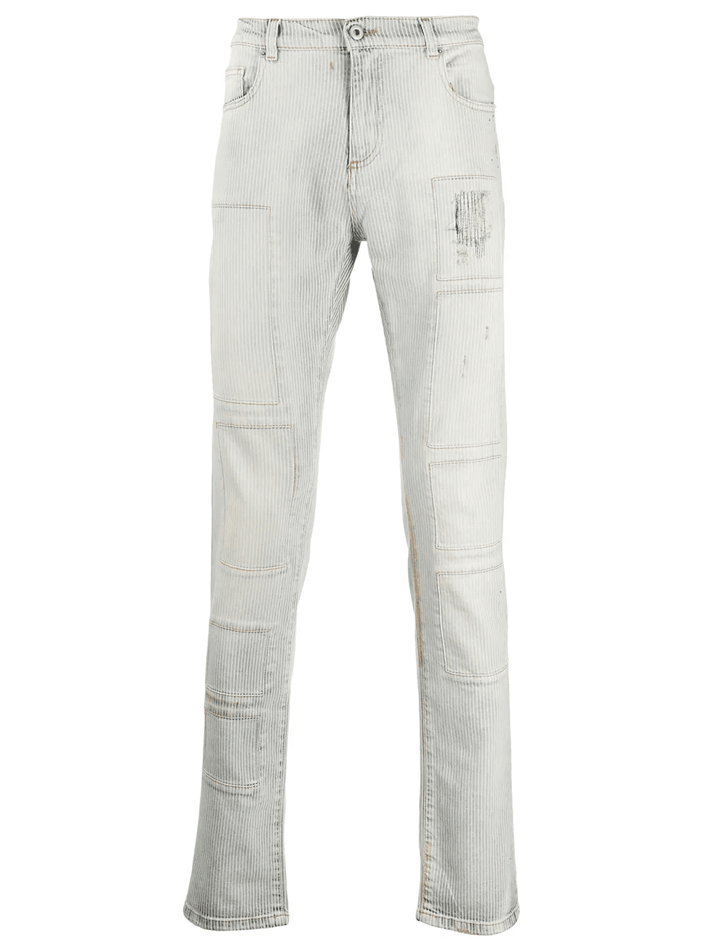 slim-fit stonewashed jeans - Image 1