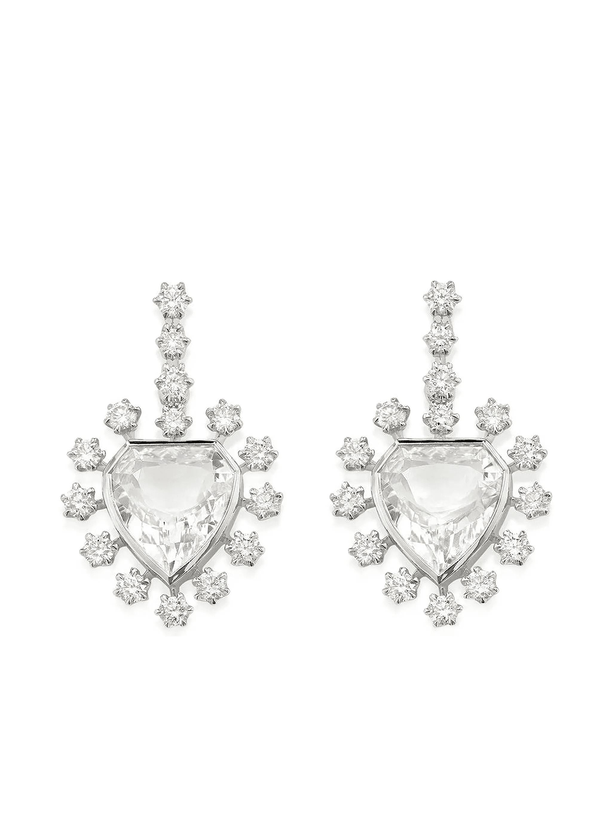 14K yellow gold diamond Heart Mini earrings - Image 1