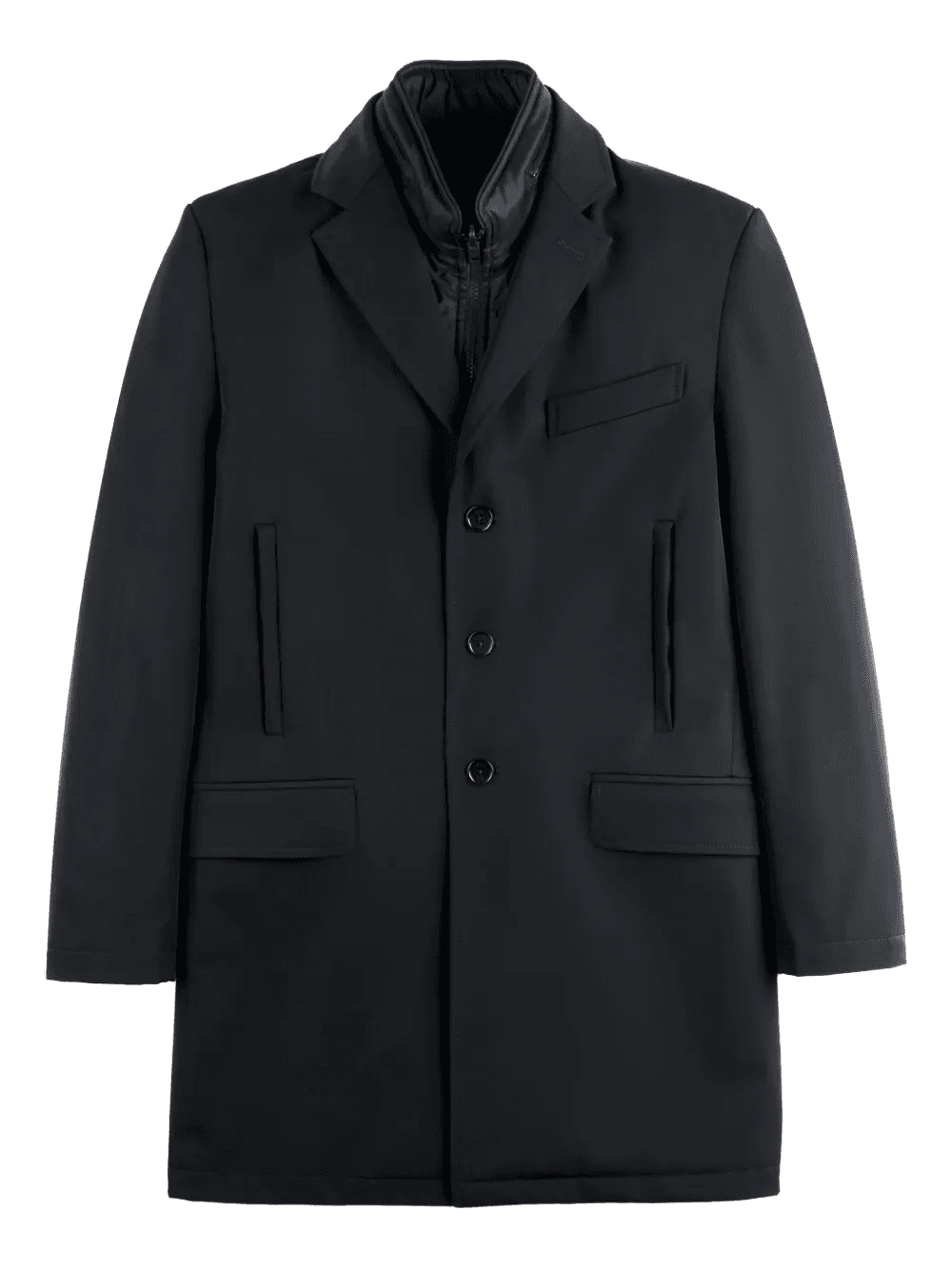detachable-gilet single-breasted coat - Image 1