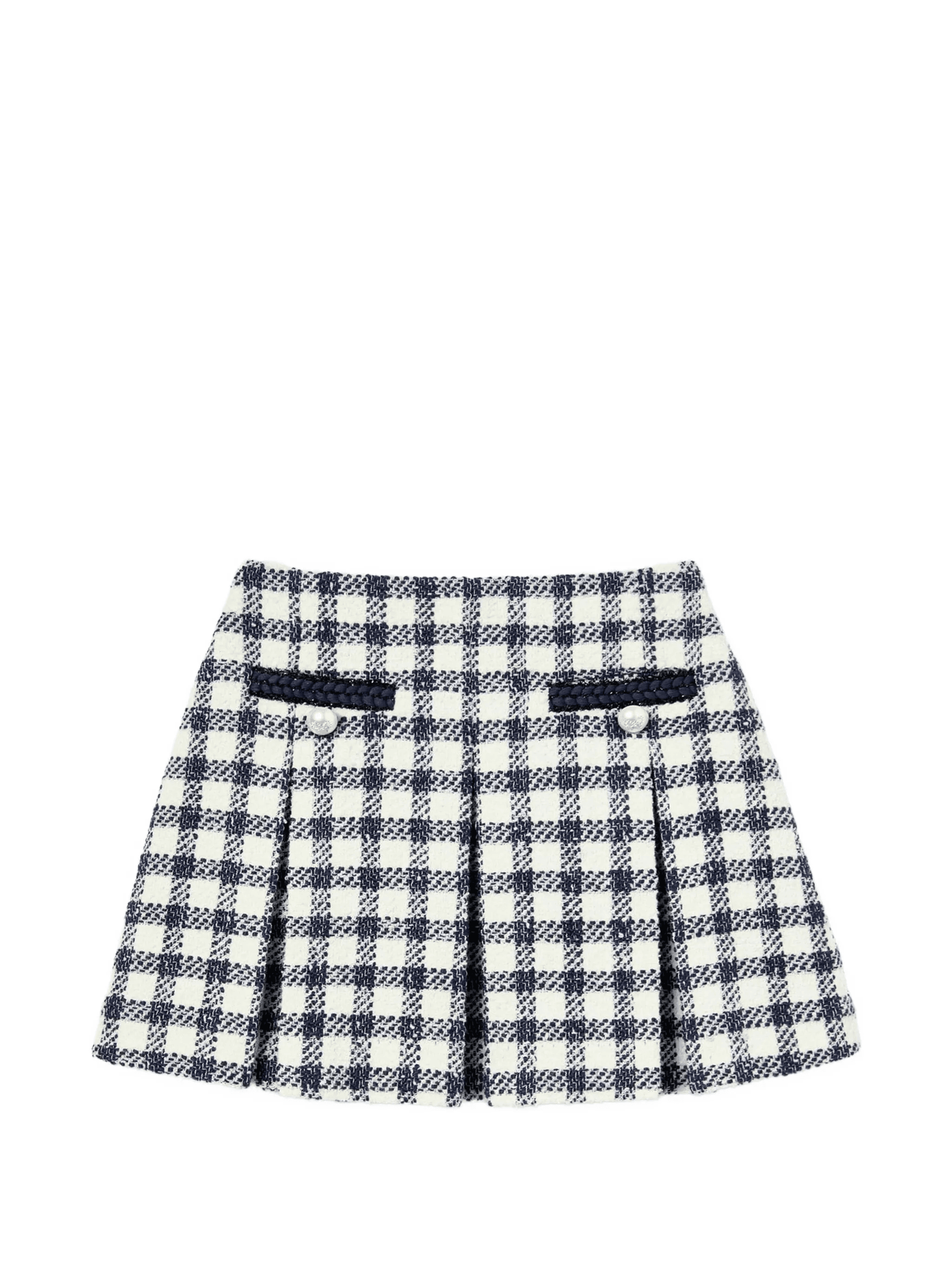 check-pattern bouclé skirt - Image 1