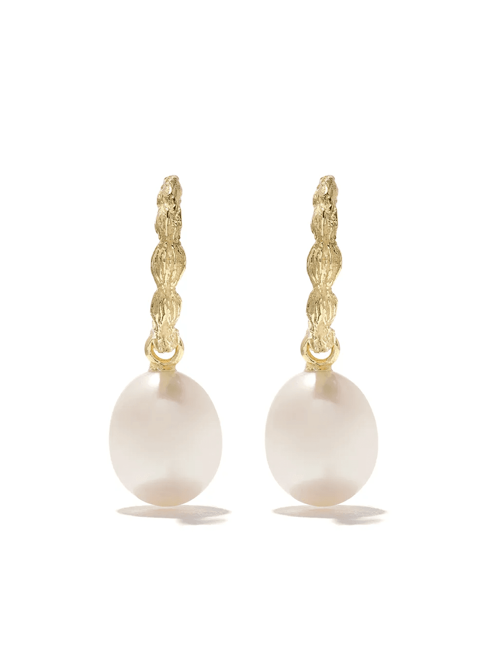 18kt yellow gold Organic Pearl hoops - Image 1