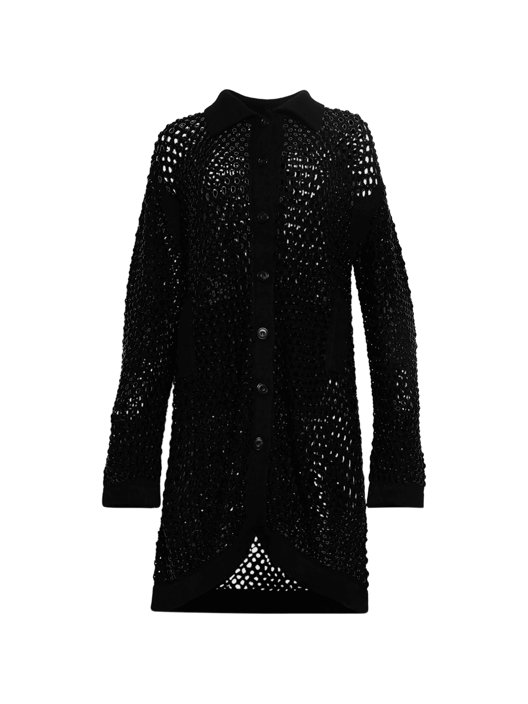 open-knit cardi-coat - Image 1
