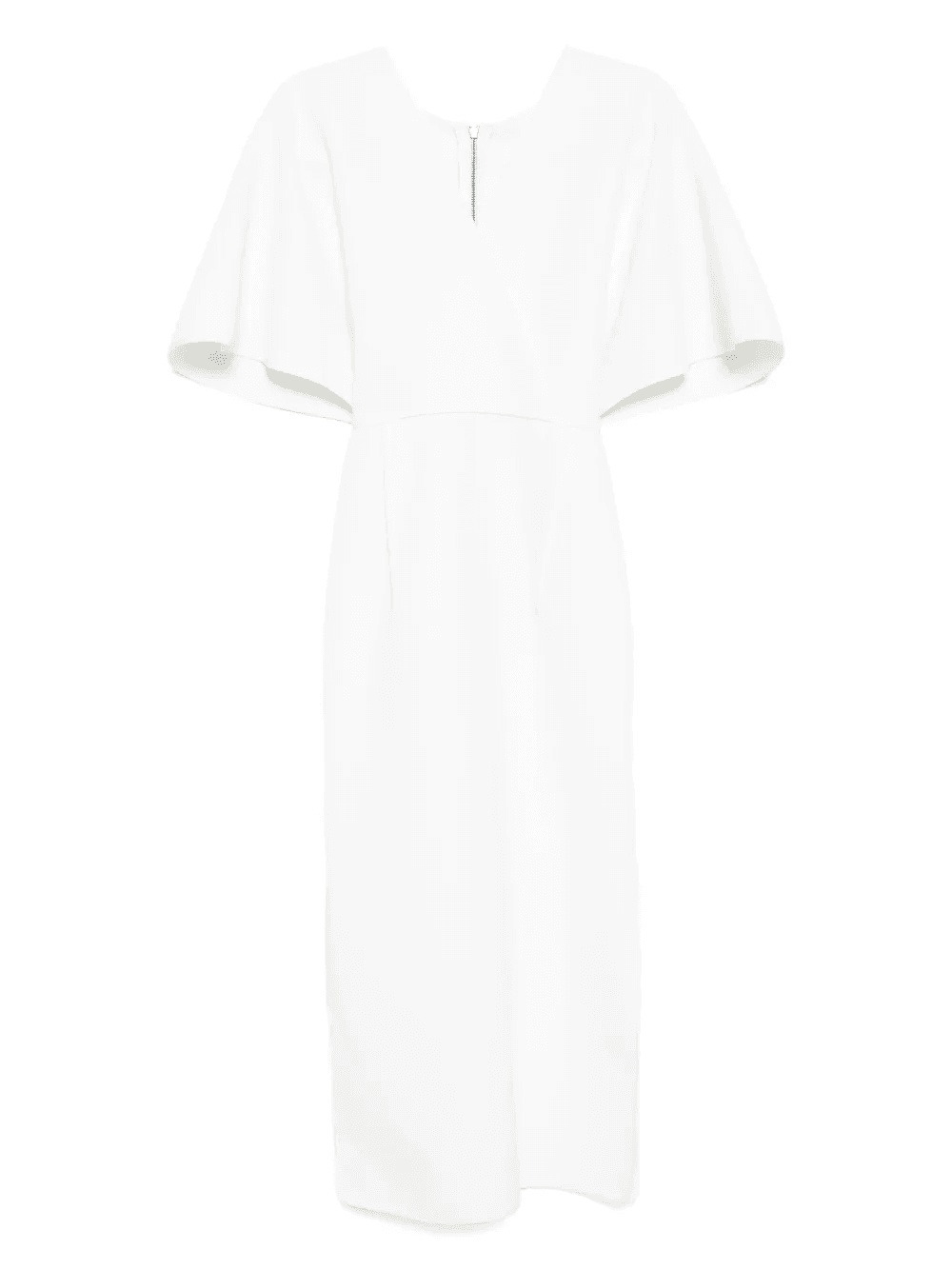 v-neck short sleeves midi dress - Image 1