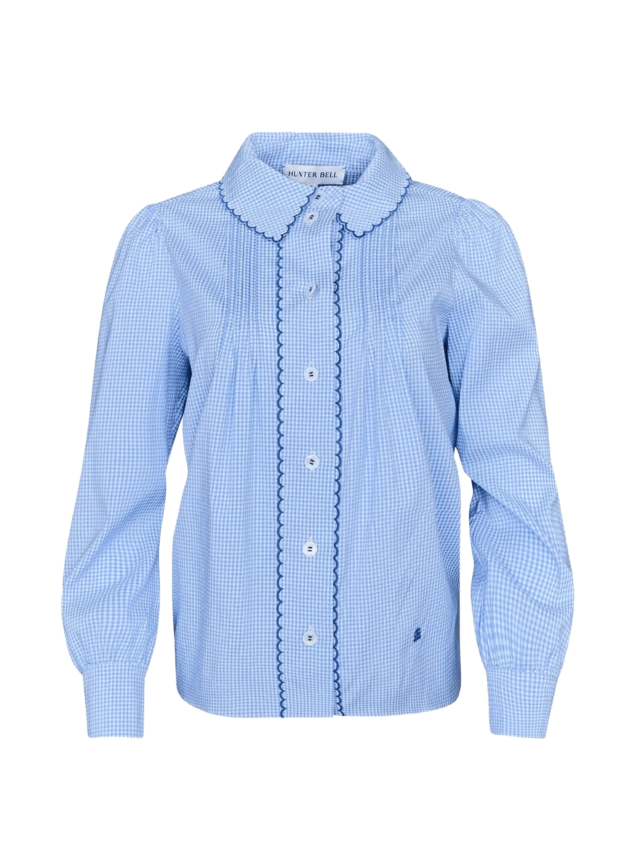 scallop-trim check shirt - Image 1