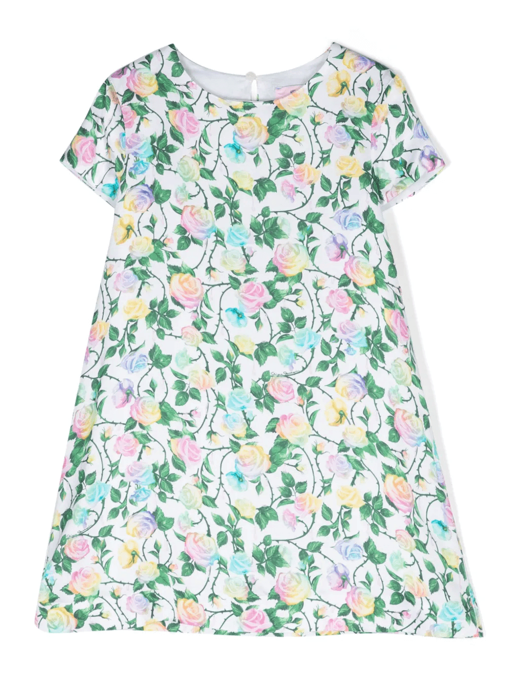 floral-motif A-line dress - Image 1