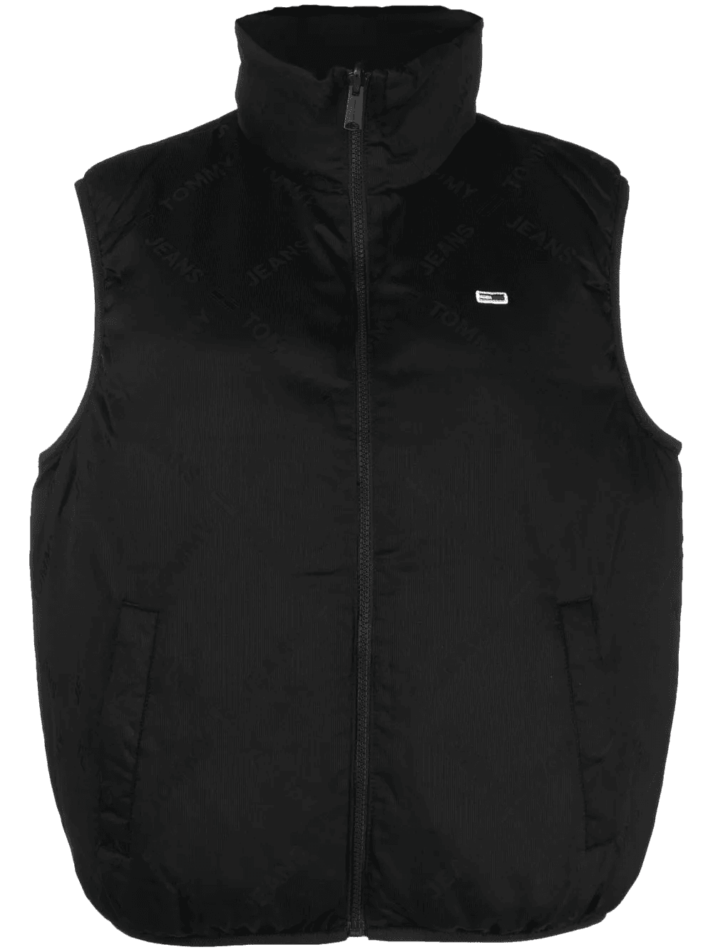logo-print high neck gilet - Image 1
