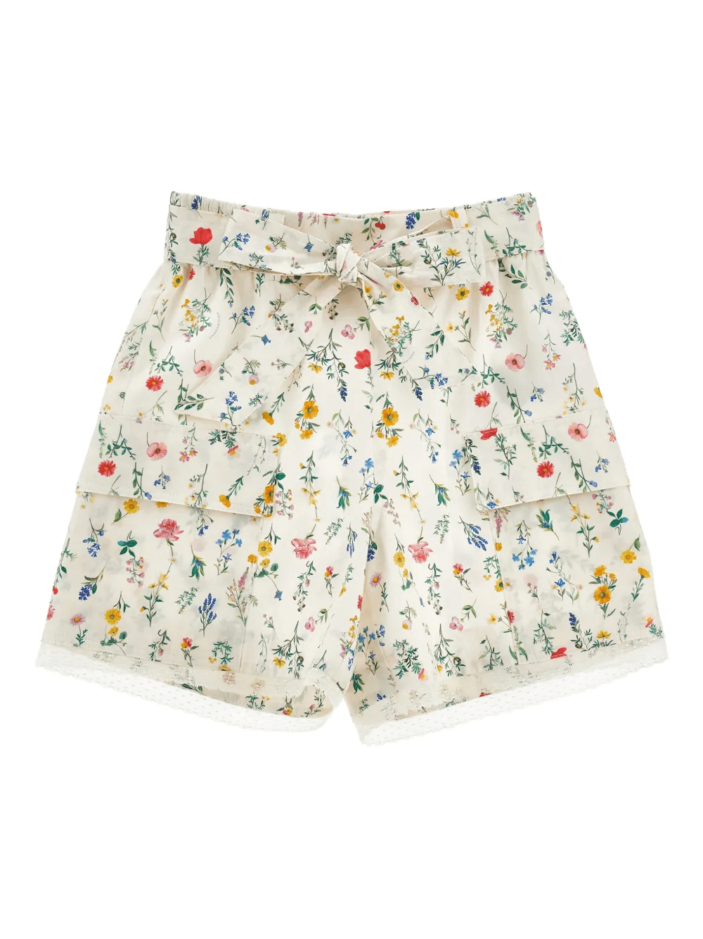 floral-print lace-trim shorts - Image 1