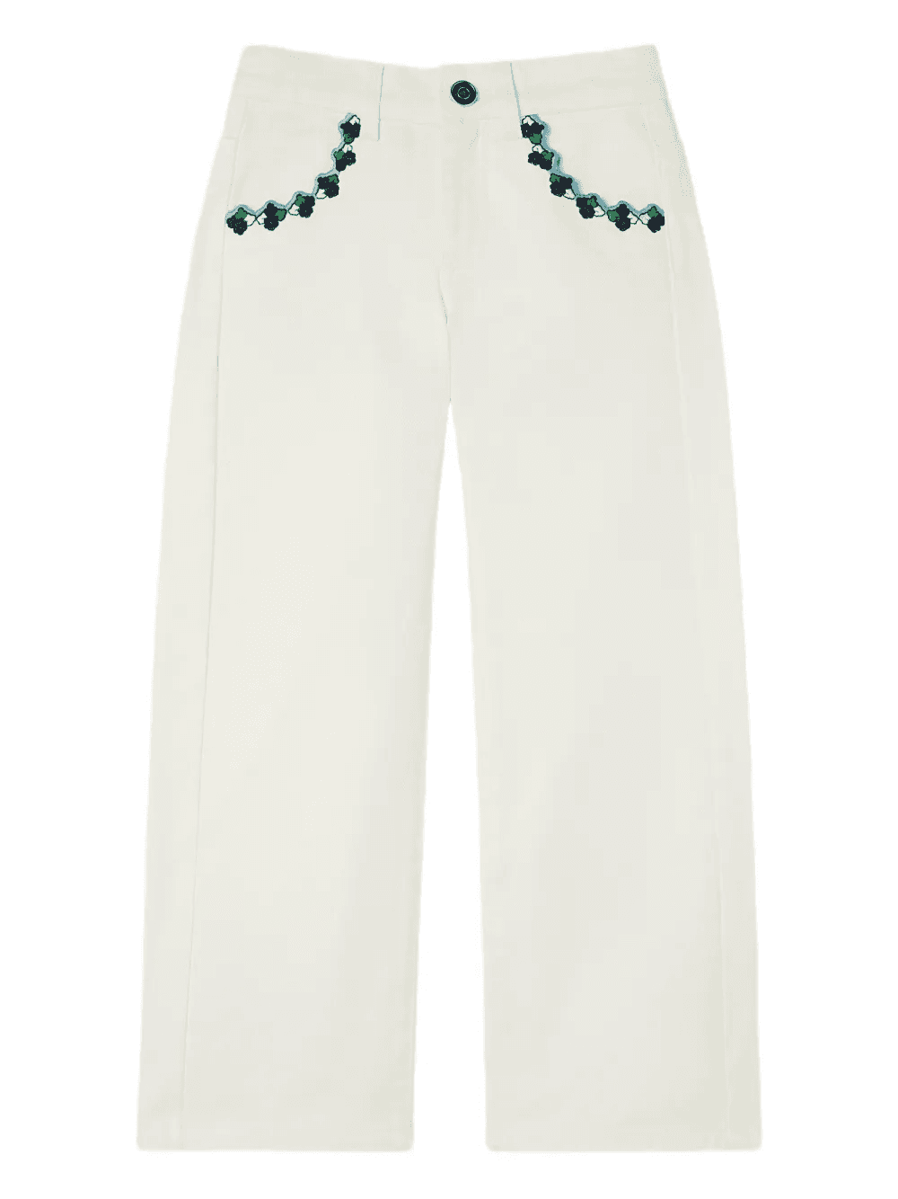 embroidered-pocket jeans - Image 1