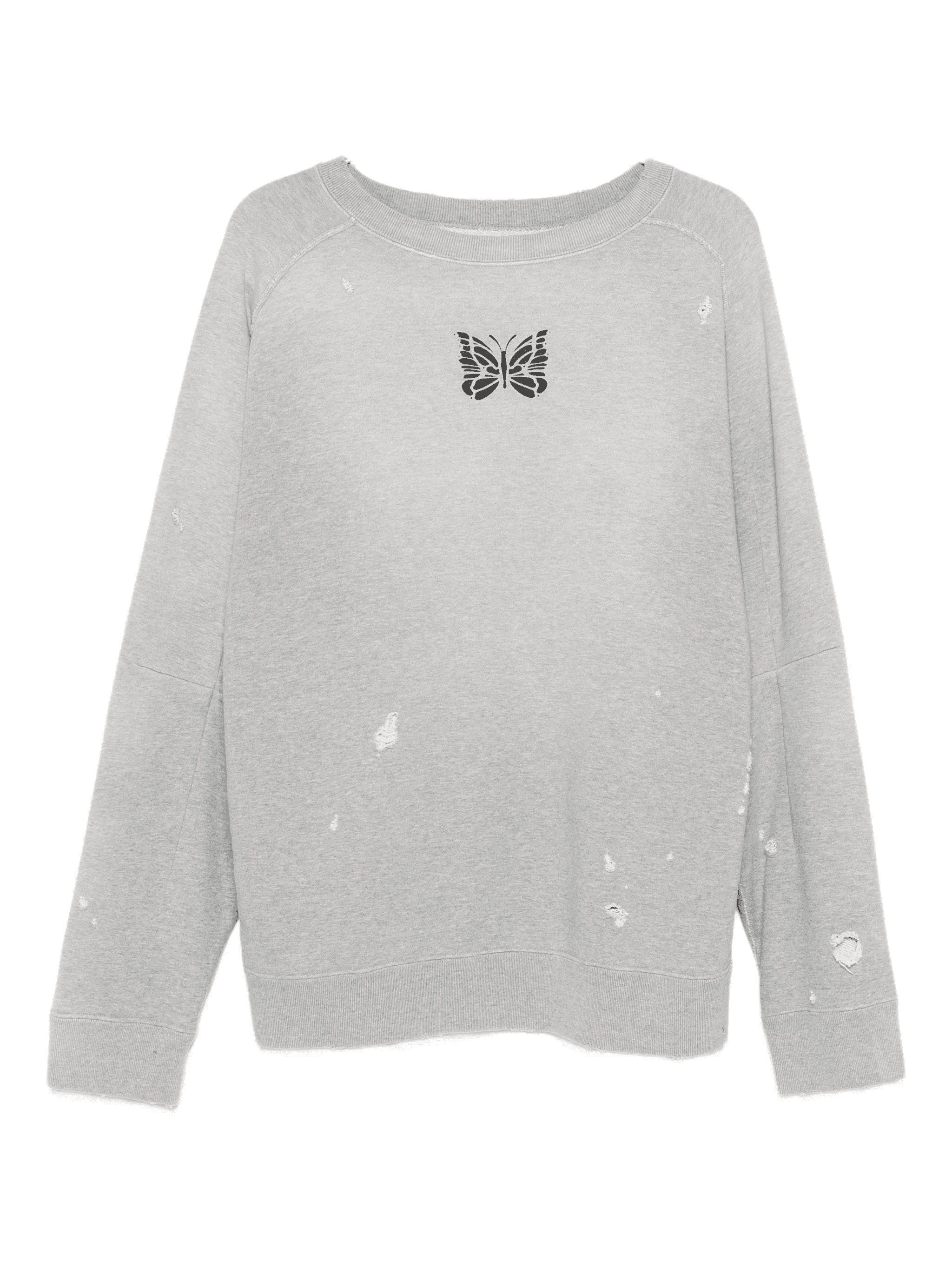 butterfly-patch distressed sweater - Image 1