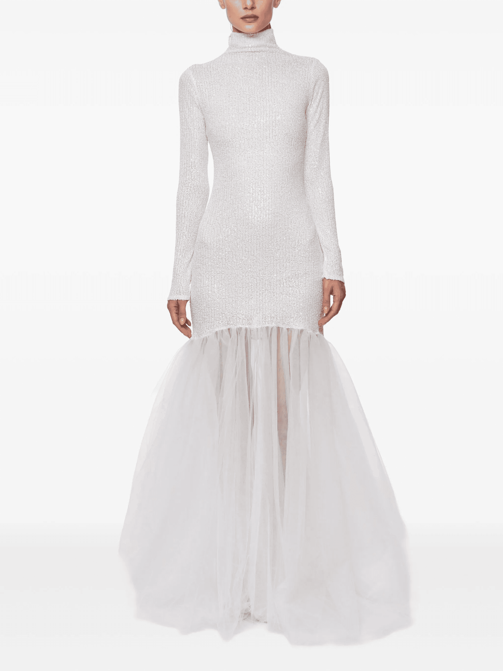 high-neck sequin mermaid gown - Image 1