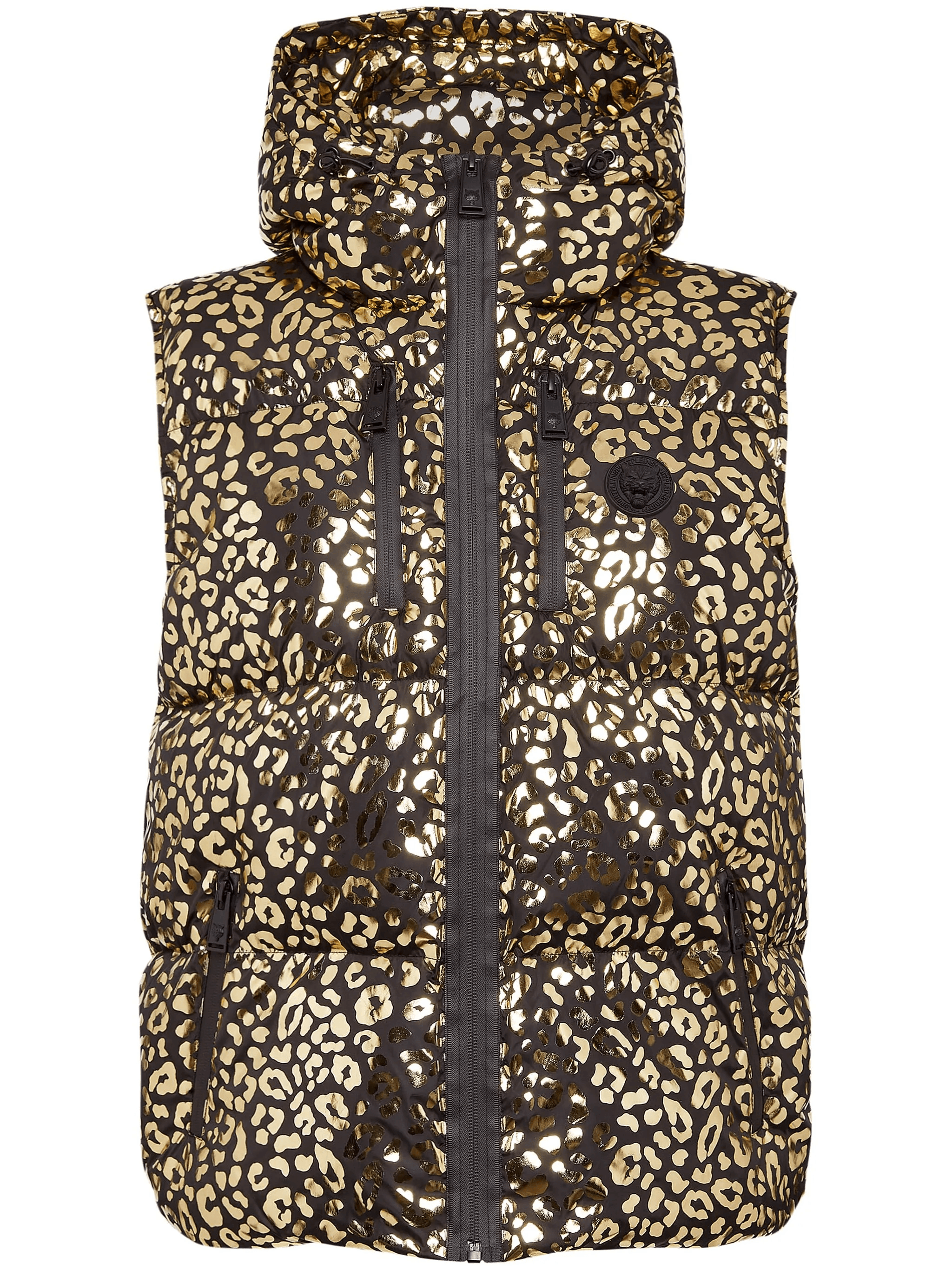 leopard-print puffer gilet - Image 1