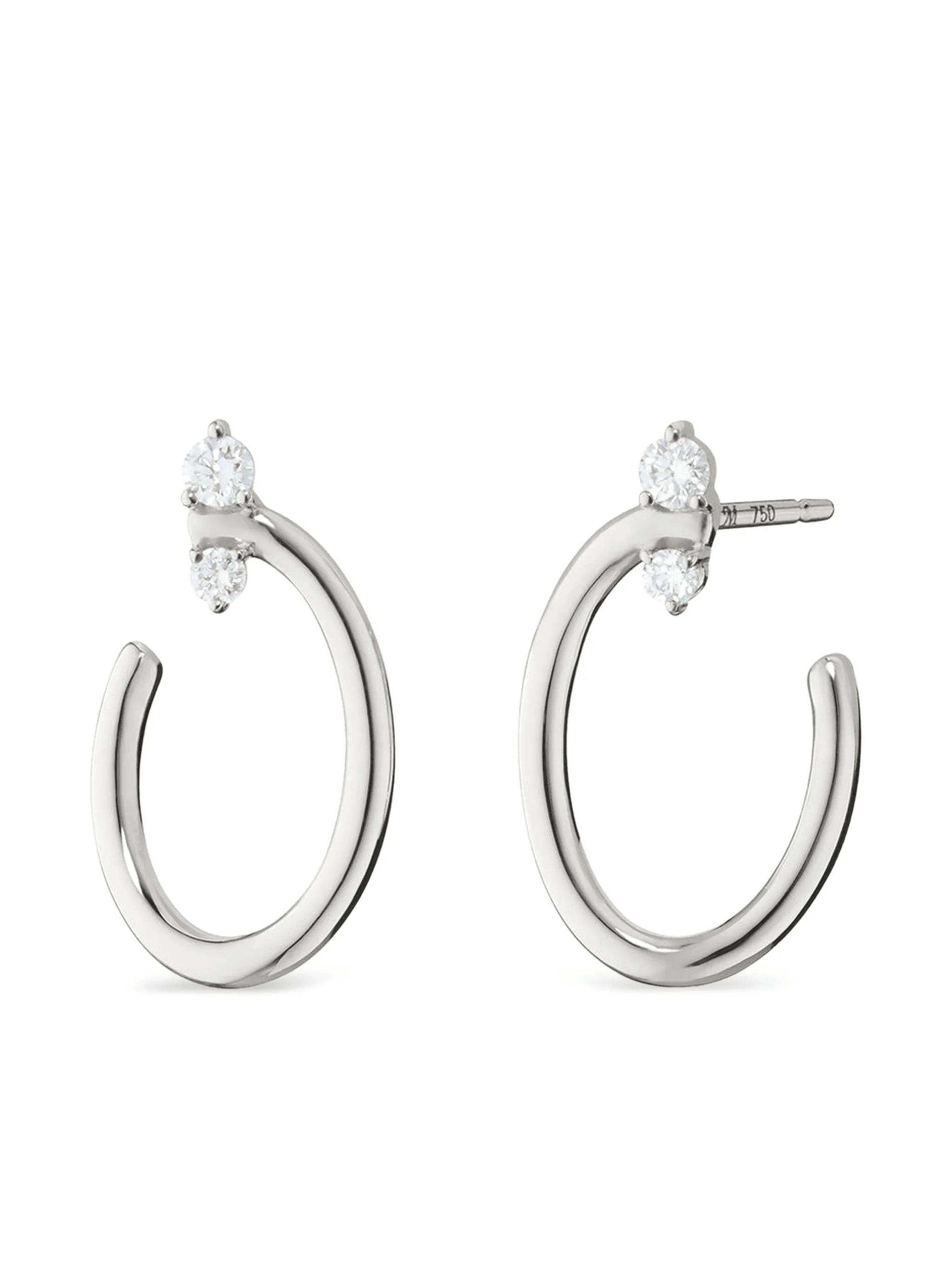 18K white gold small Galaxy sapphire earrings - Image 1