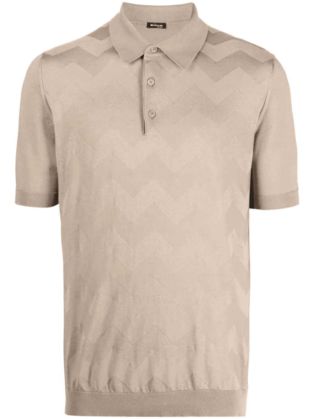 wave-pattern short-sleeve polo shirt - Image 1