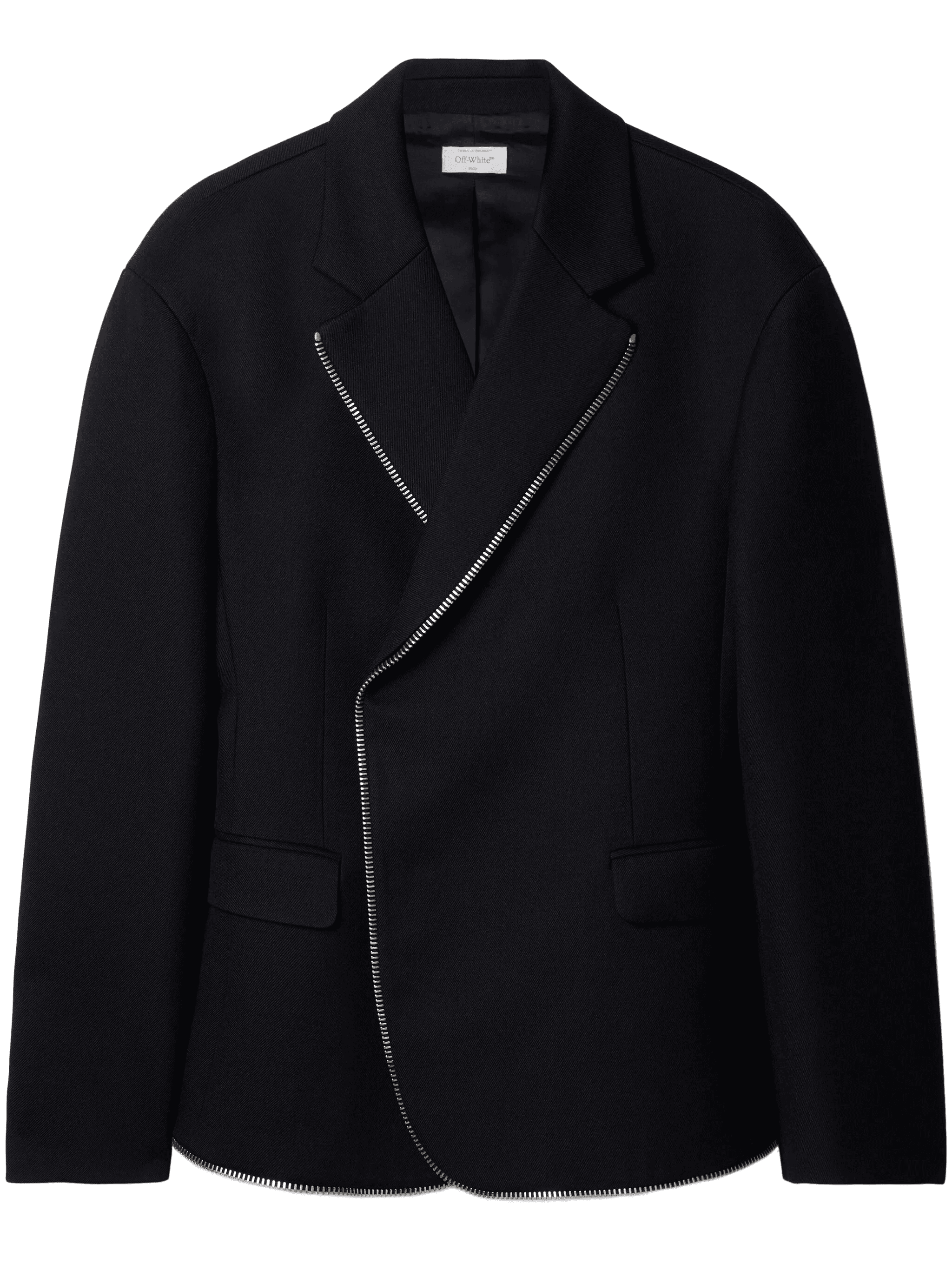 zip-trim virgin-wool blazer - Image 1