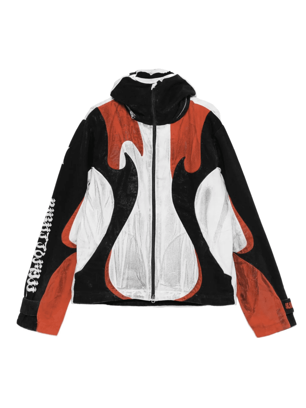flame-print windbreaker jacket - Image 1