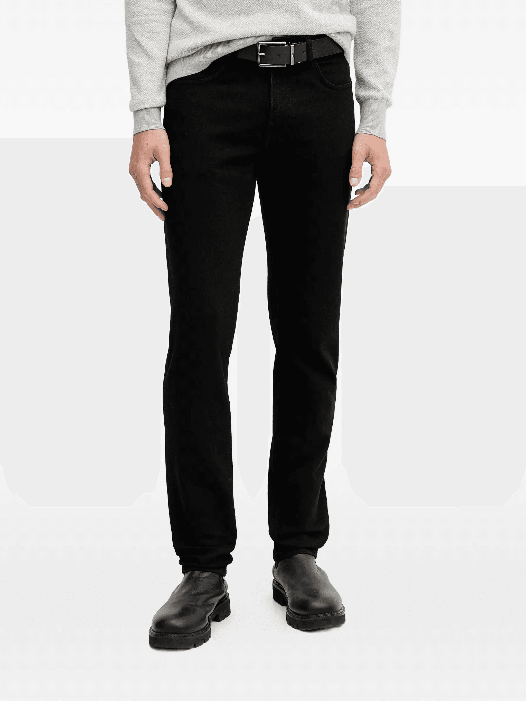 Close black straight-leg jeans - Image 1