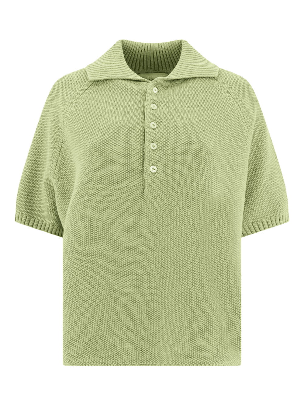 ribbed-collar polo top - Image 1