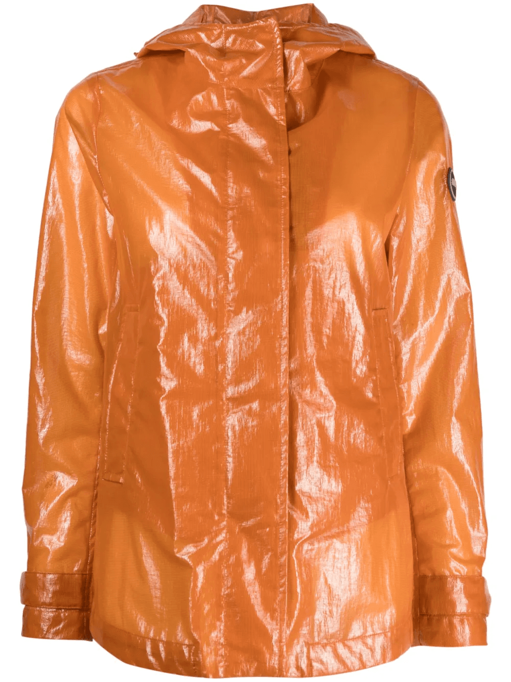 high-shine logo-patch jacket - Image 1