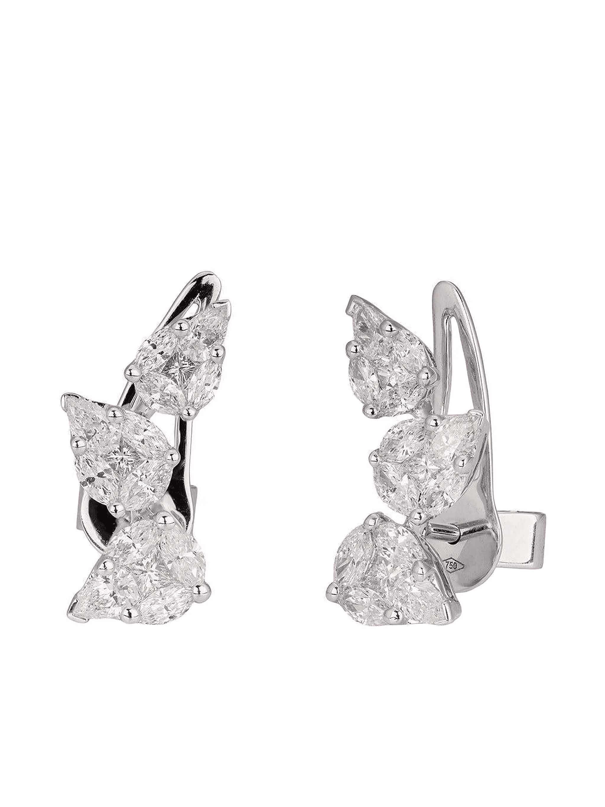 18K white gold diamond earrings - Image 1