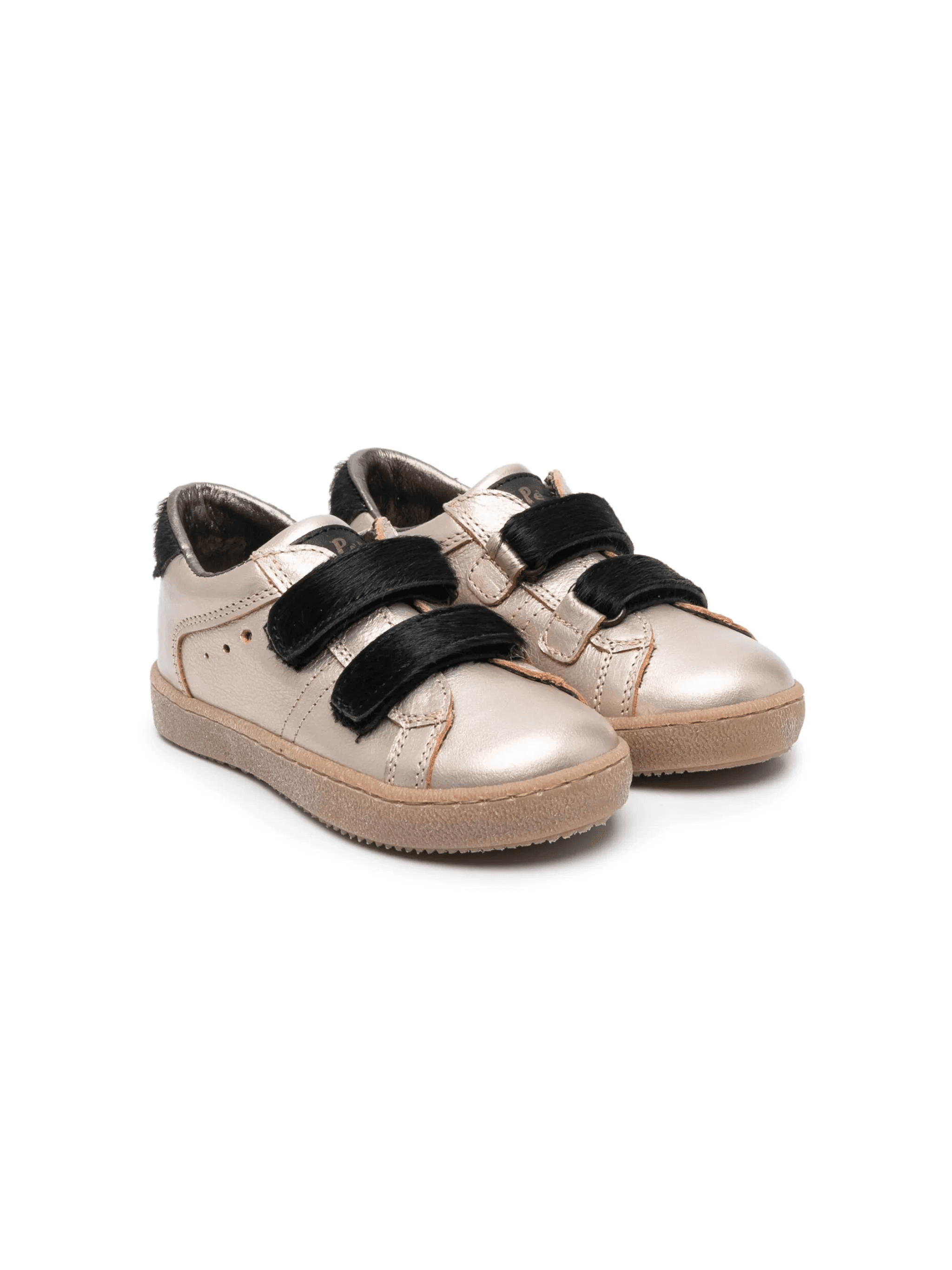 touch-strap metallic leather sneakers - Image 1