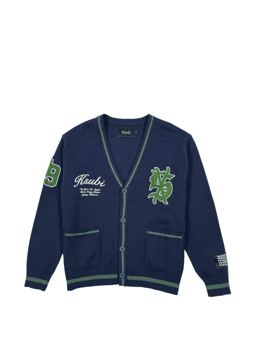 embroidered patch knit cardigan - Image 1