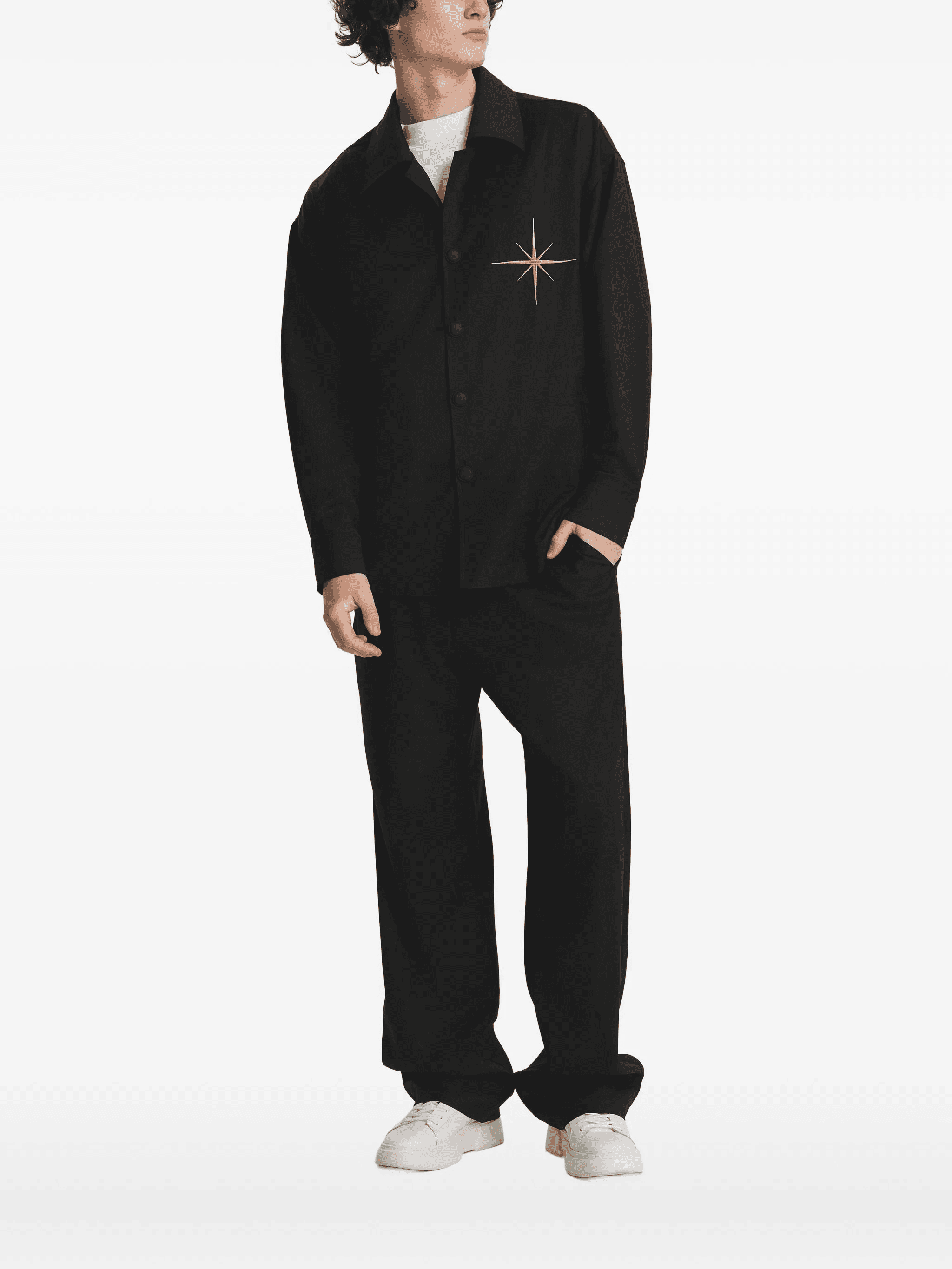 embroidered overshirt - Image 1