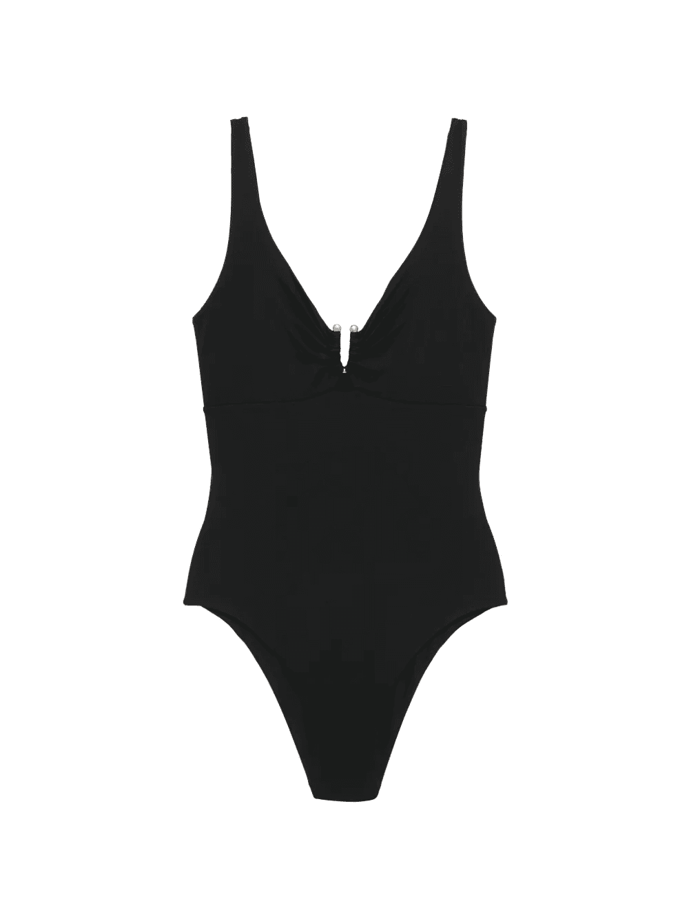 gathered-detail swimsuit - Image 1