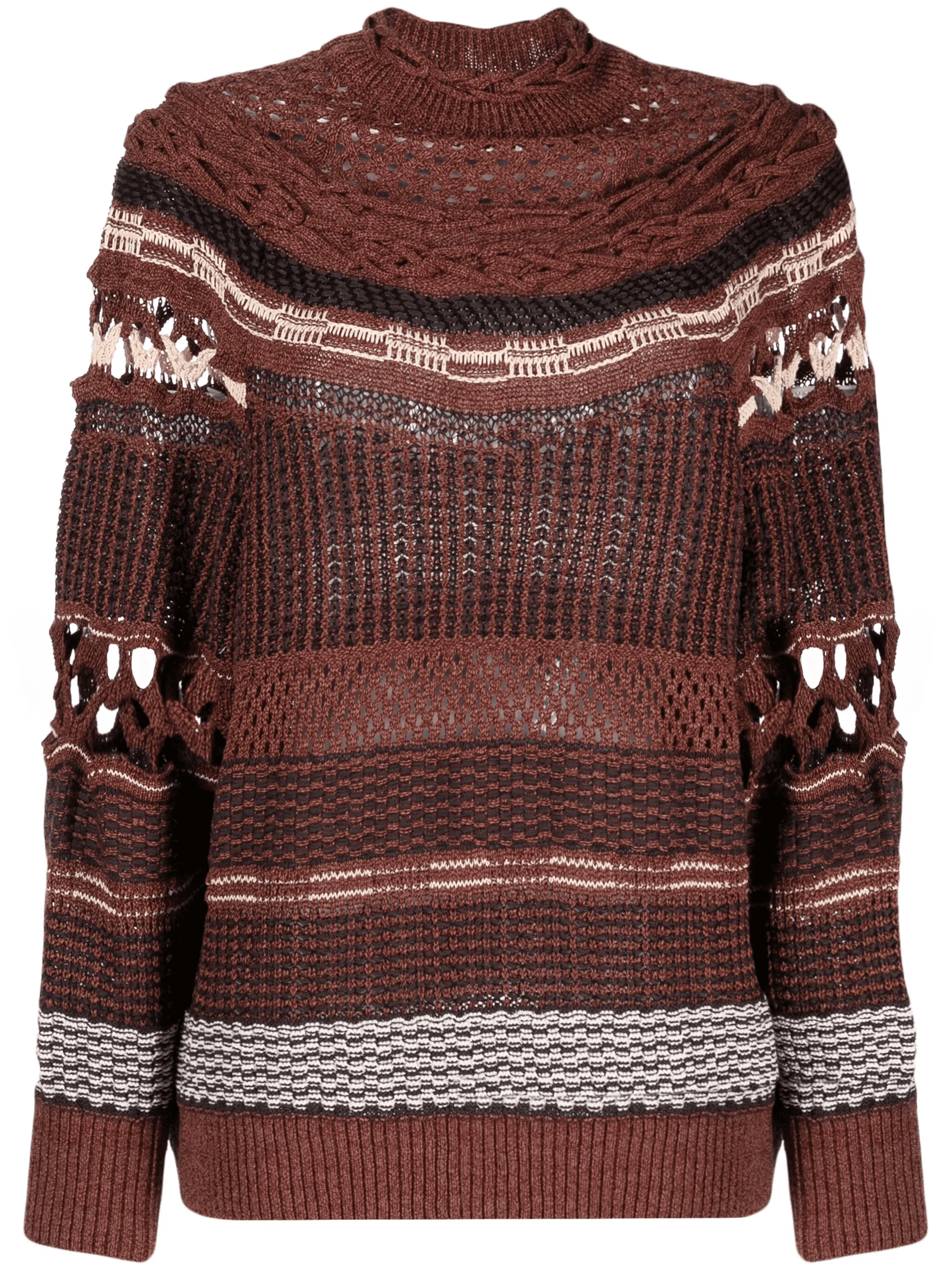 open-knit high-neck sweatshirt - Image 1
