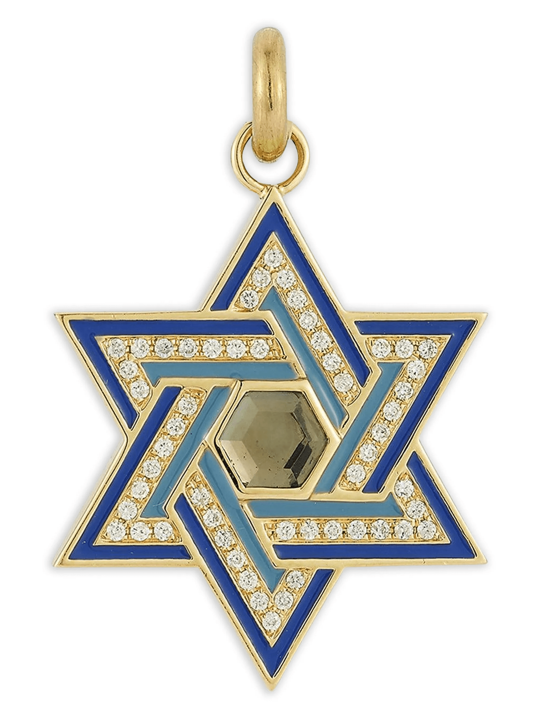 Star Of David topaz and diamond pendant - Image 1