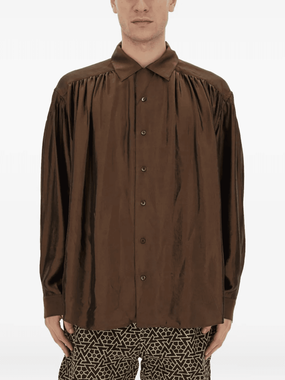 gathered buttoned shirt - Image 1