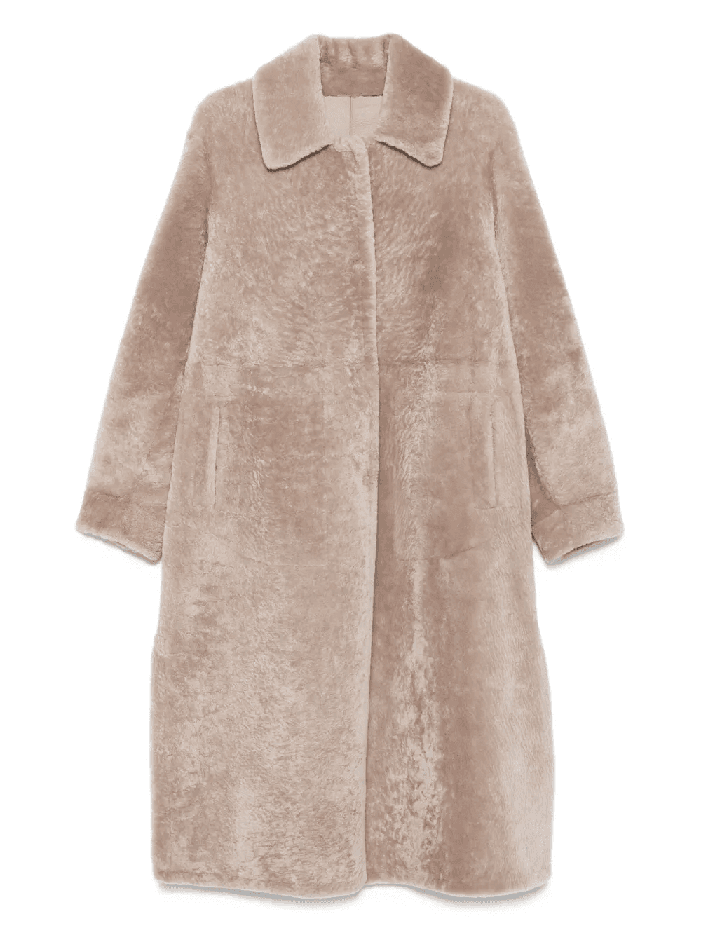 shearling collared coat - Image 1
